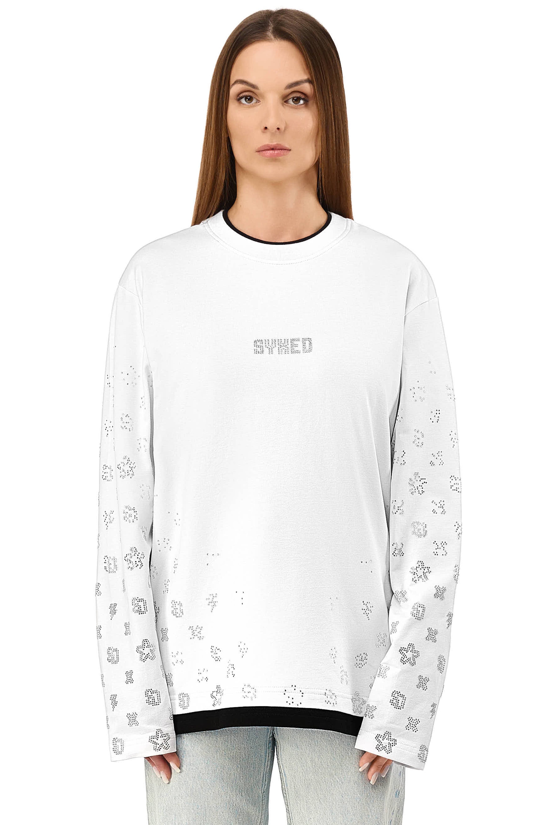 Longsleeve Gemstones White with White Gems