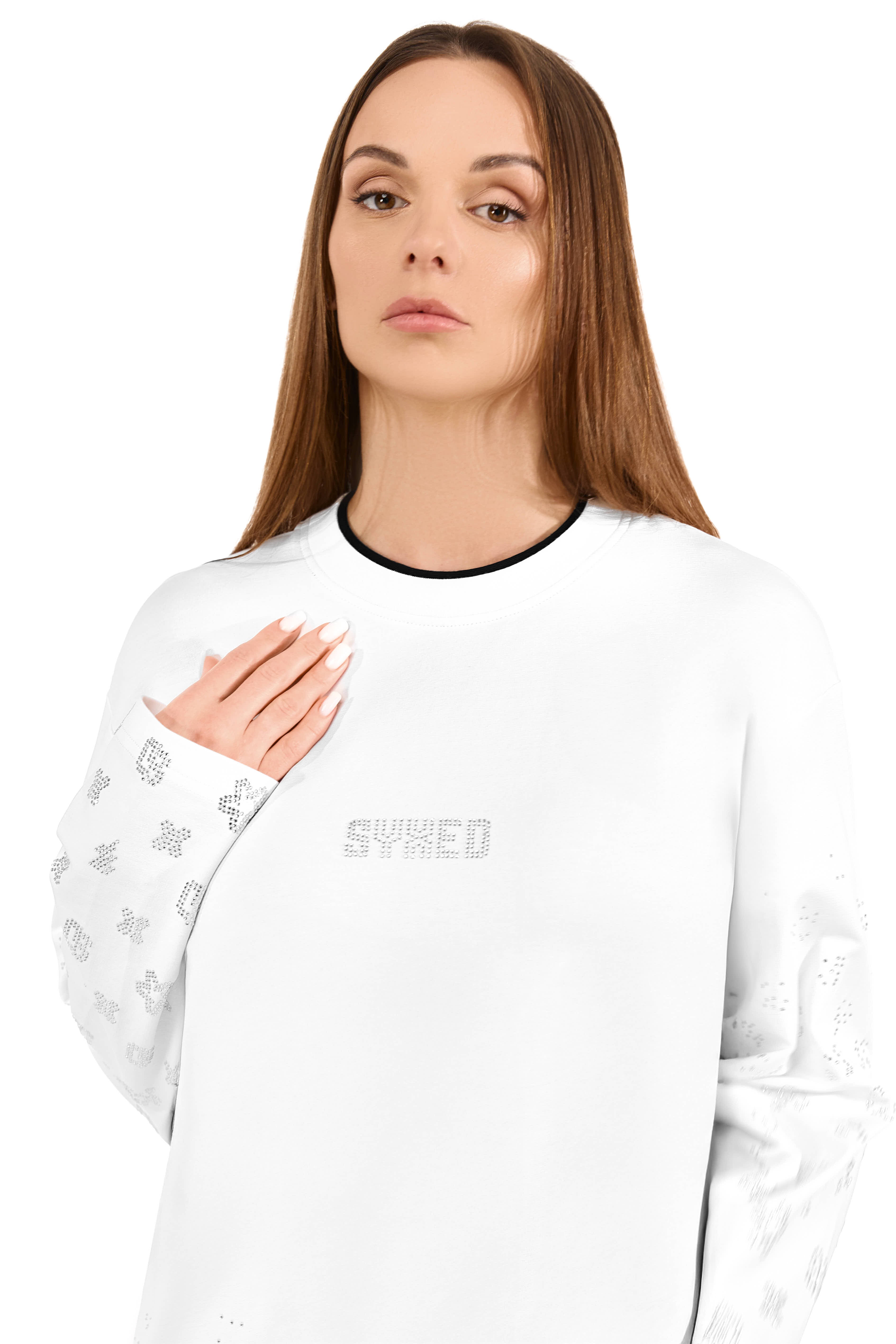 Longsleeve Gemstones White with White Gems
