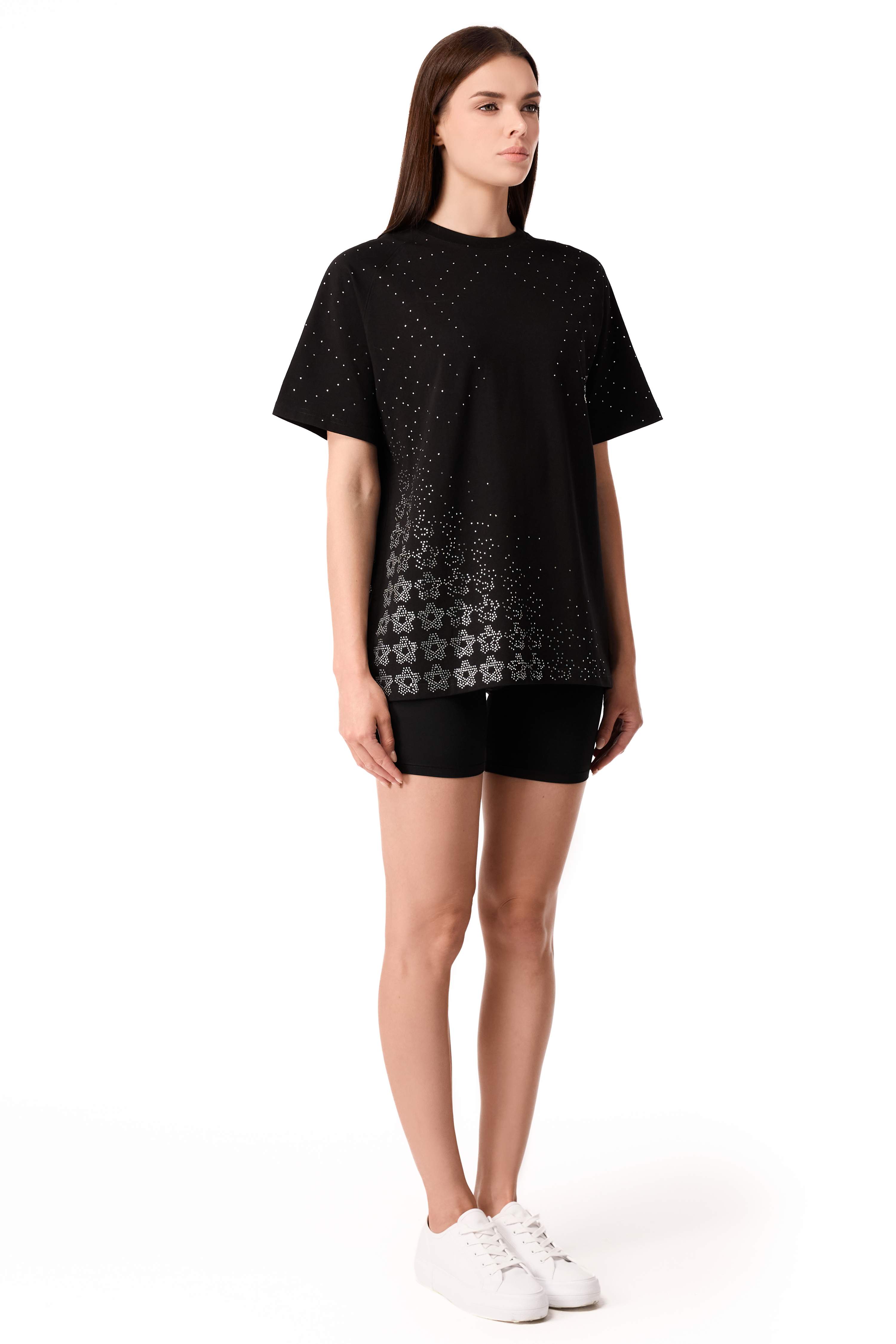 Lumina T-Shirt Black with White gems