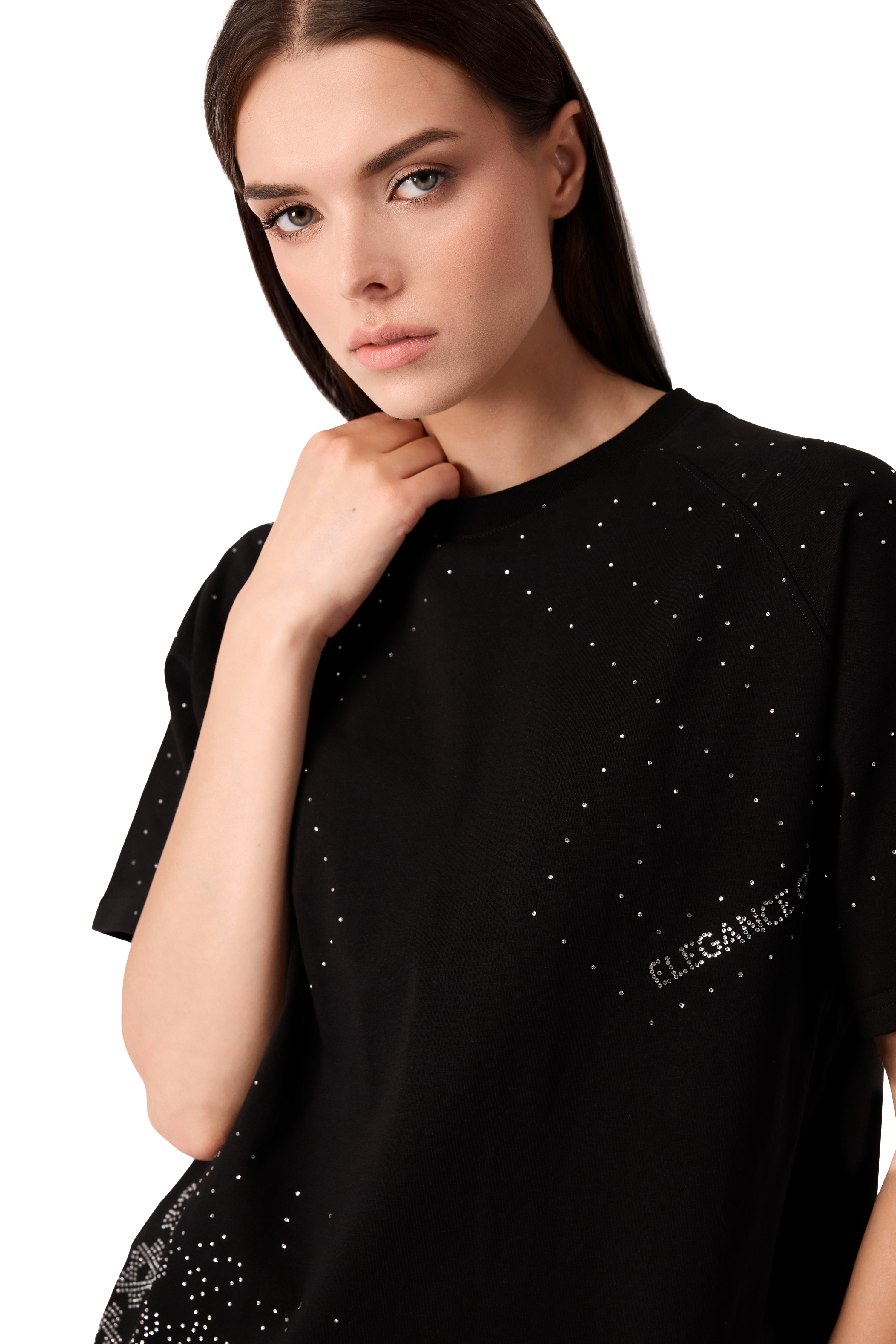 Lumina T-Shirt Black with White gems
