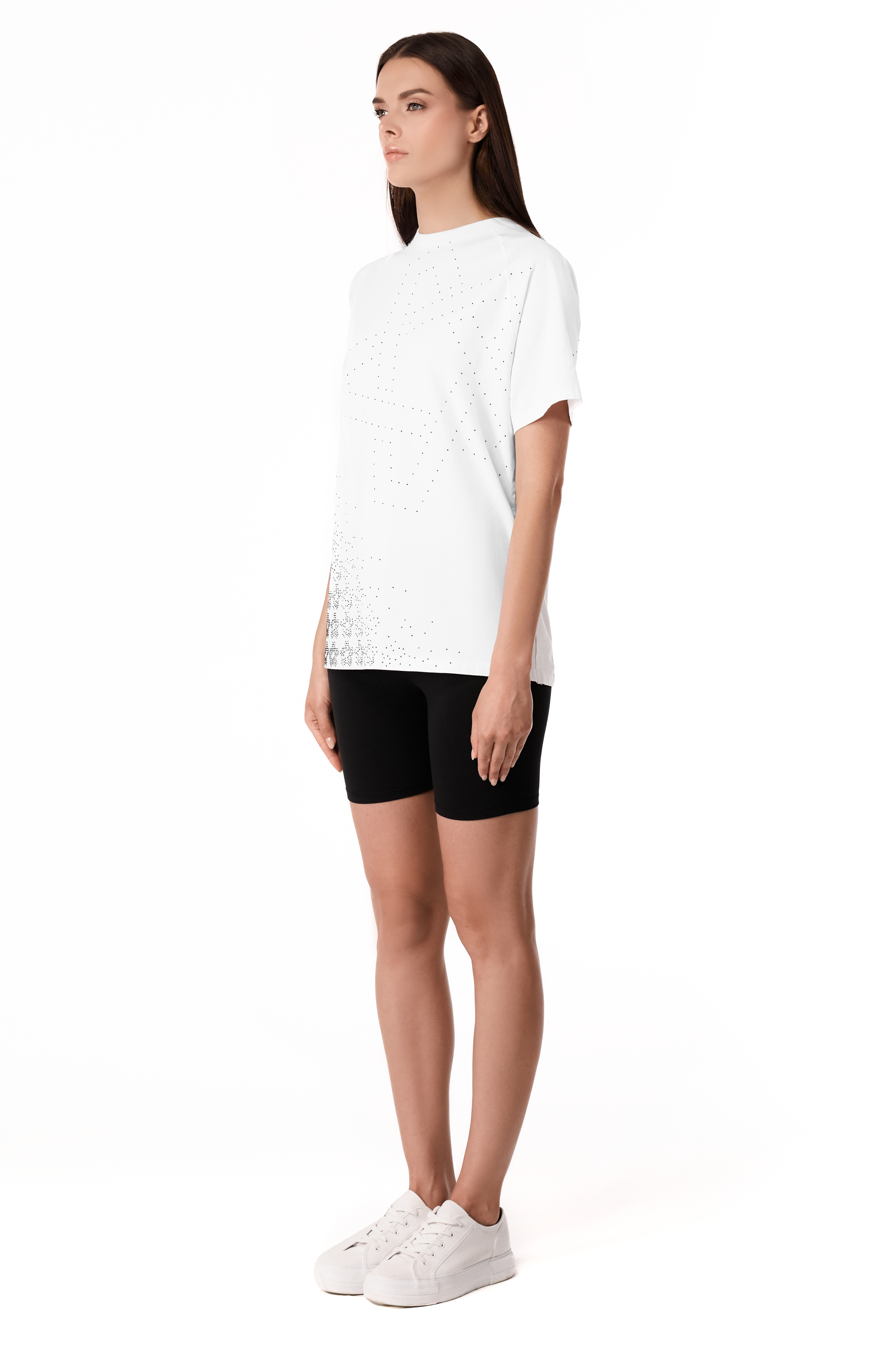 T-Shirt Twinkle White with Black gems