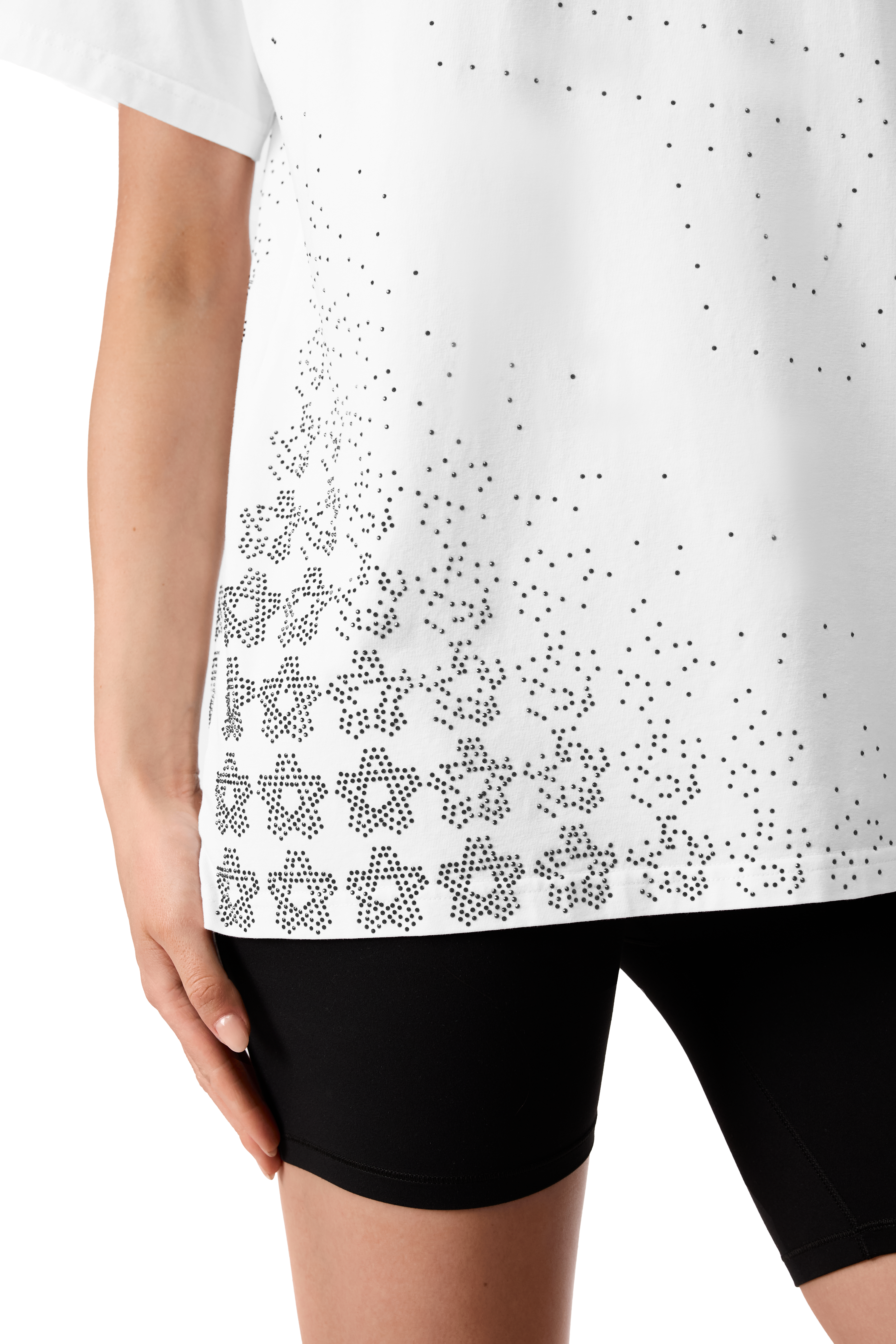 T-Shirt Twinkle White with Black gems