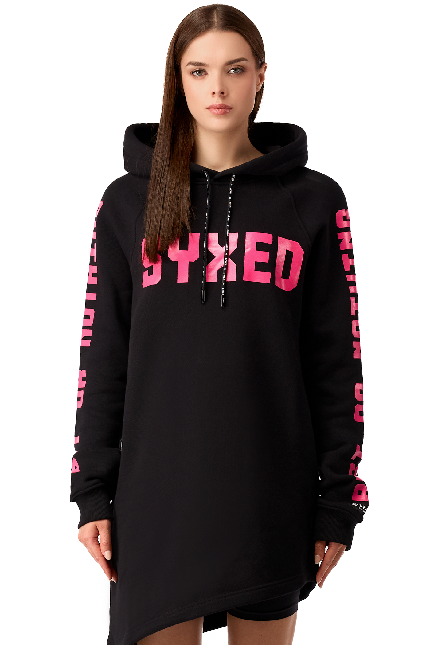 Hoodie Longcut Black Pink