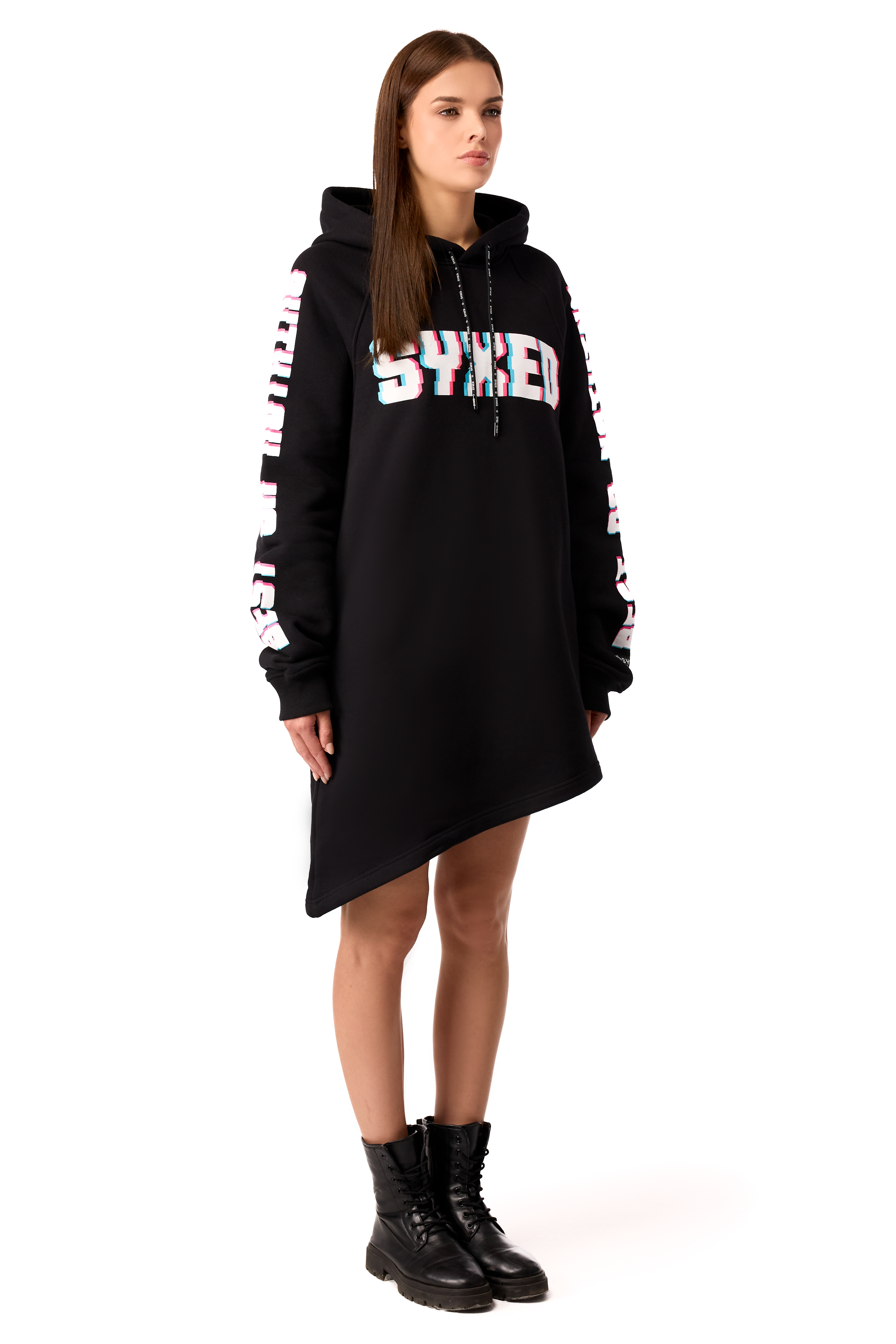 Hoodie Longcut Black Glitch
