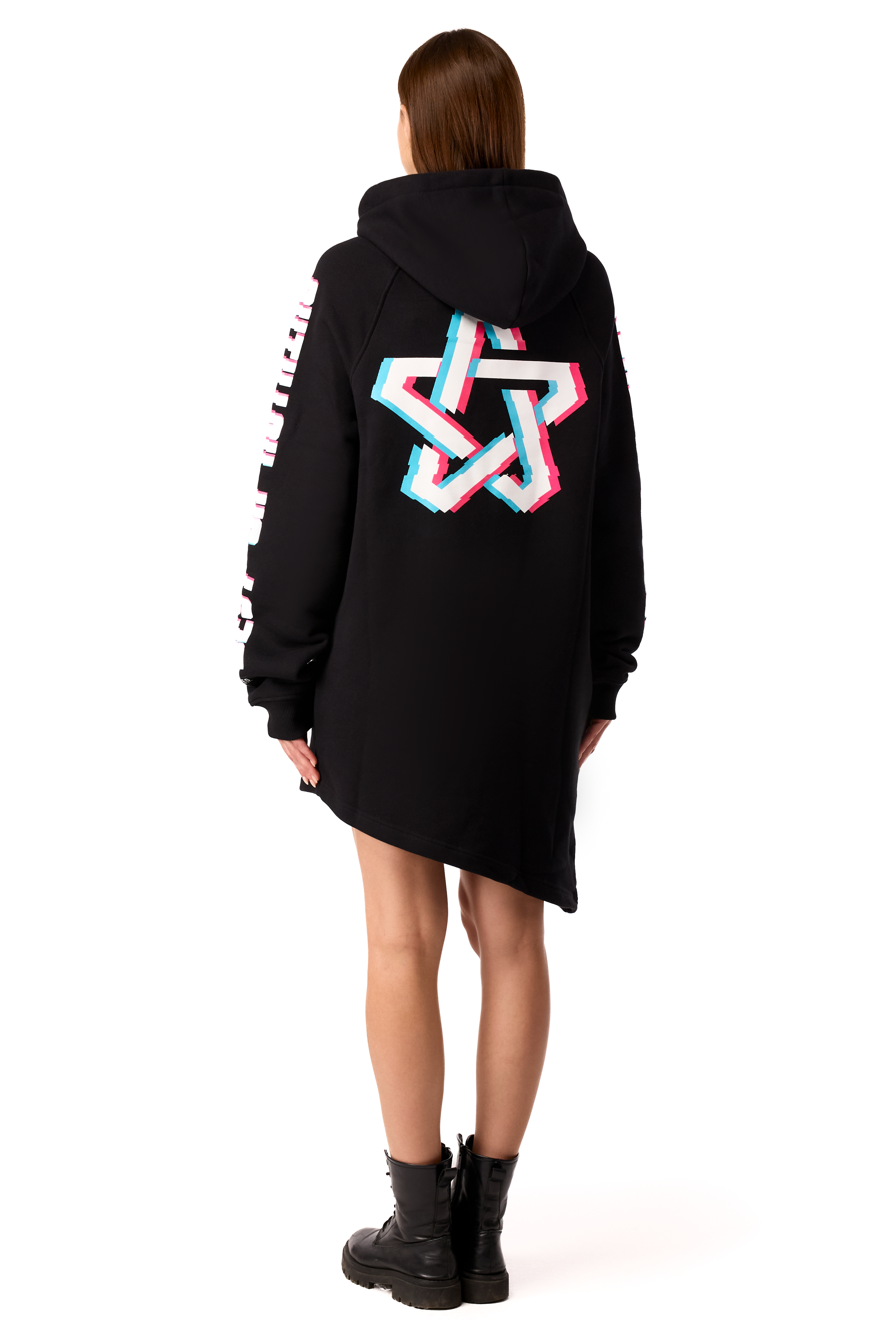 Hoodie Longcut Black Glitch