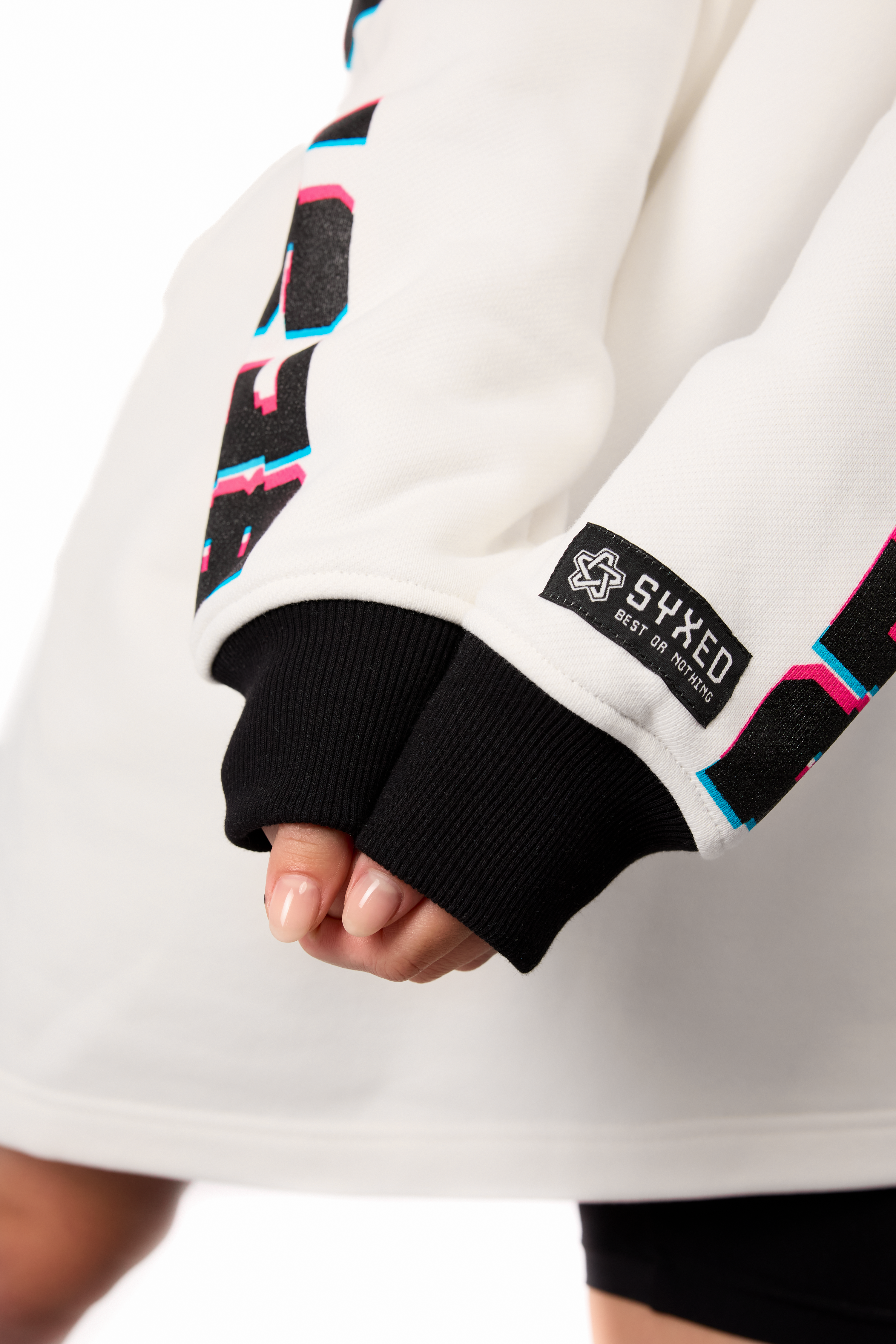 Longcut White Hoodie B&W