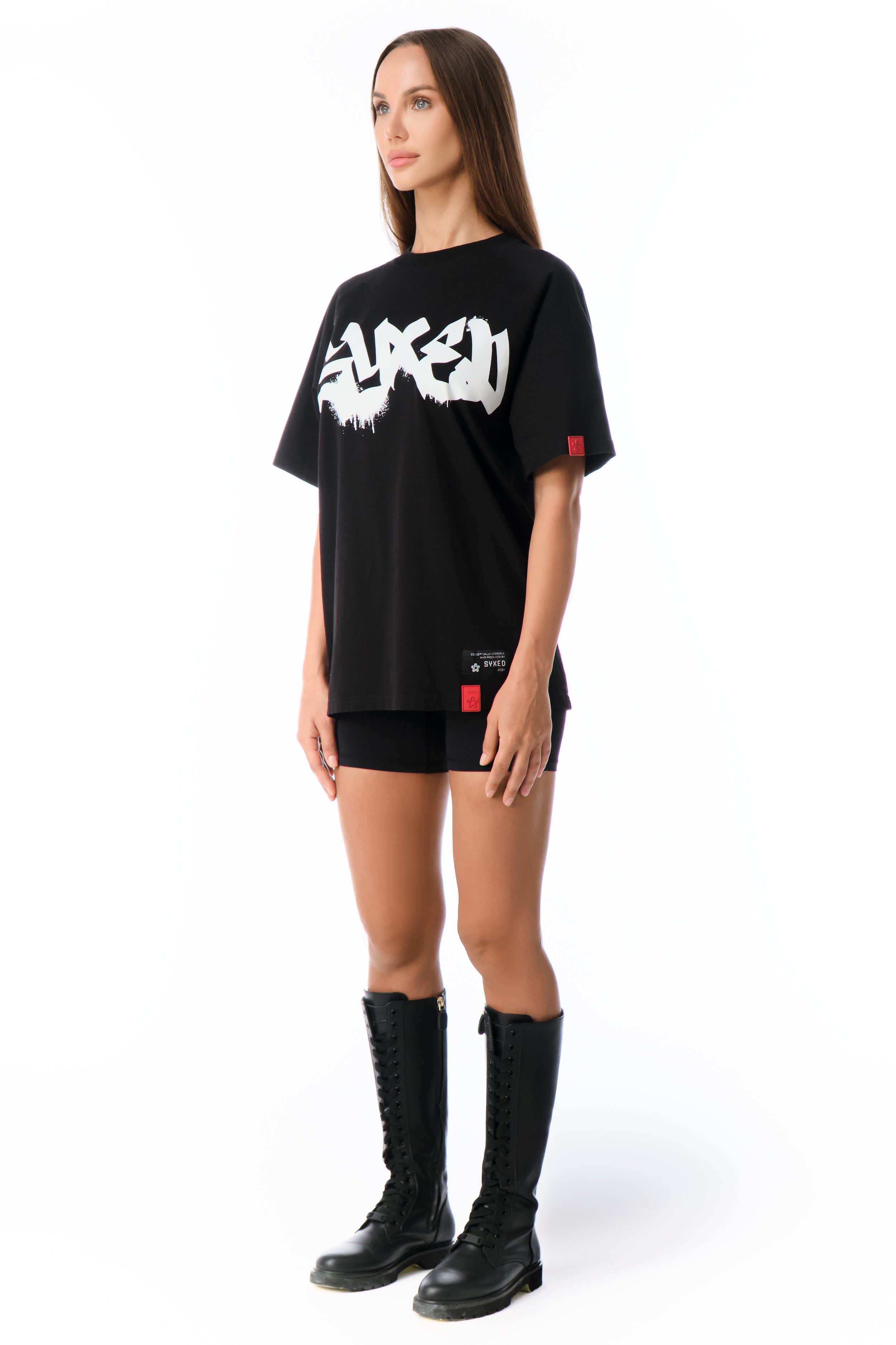 T-shirt Signature Style Black With Red Patch