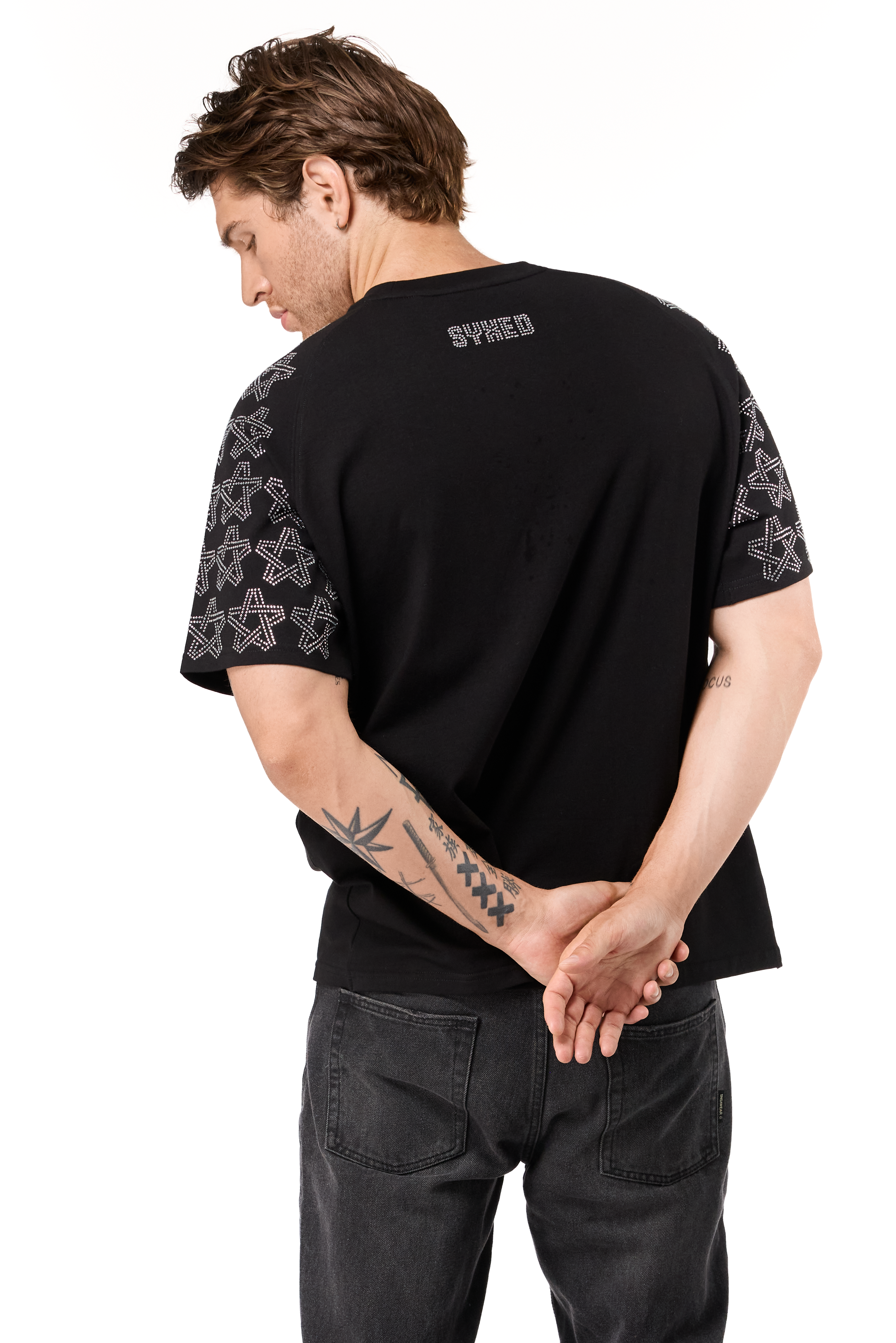 Spark T-Shirt Black with White gems