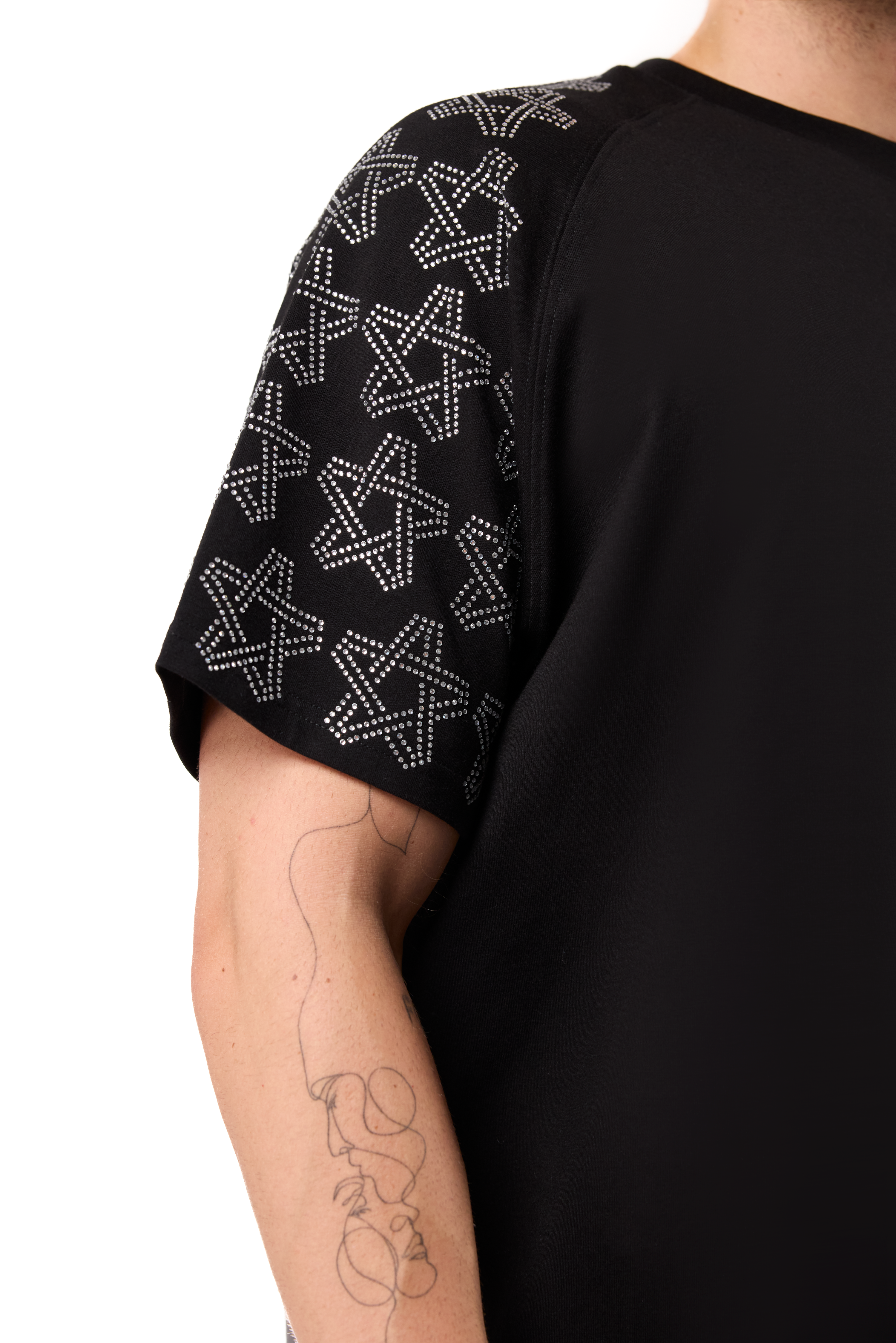 Glitz T-Shirt Black with White gems