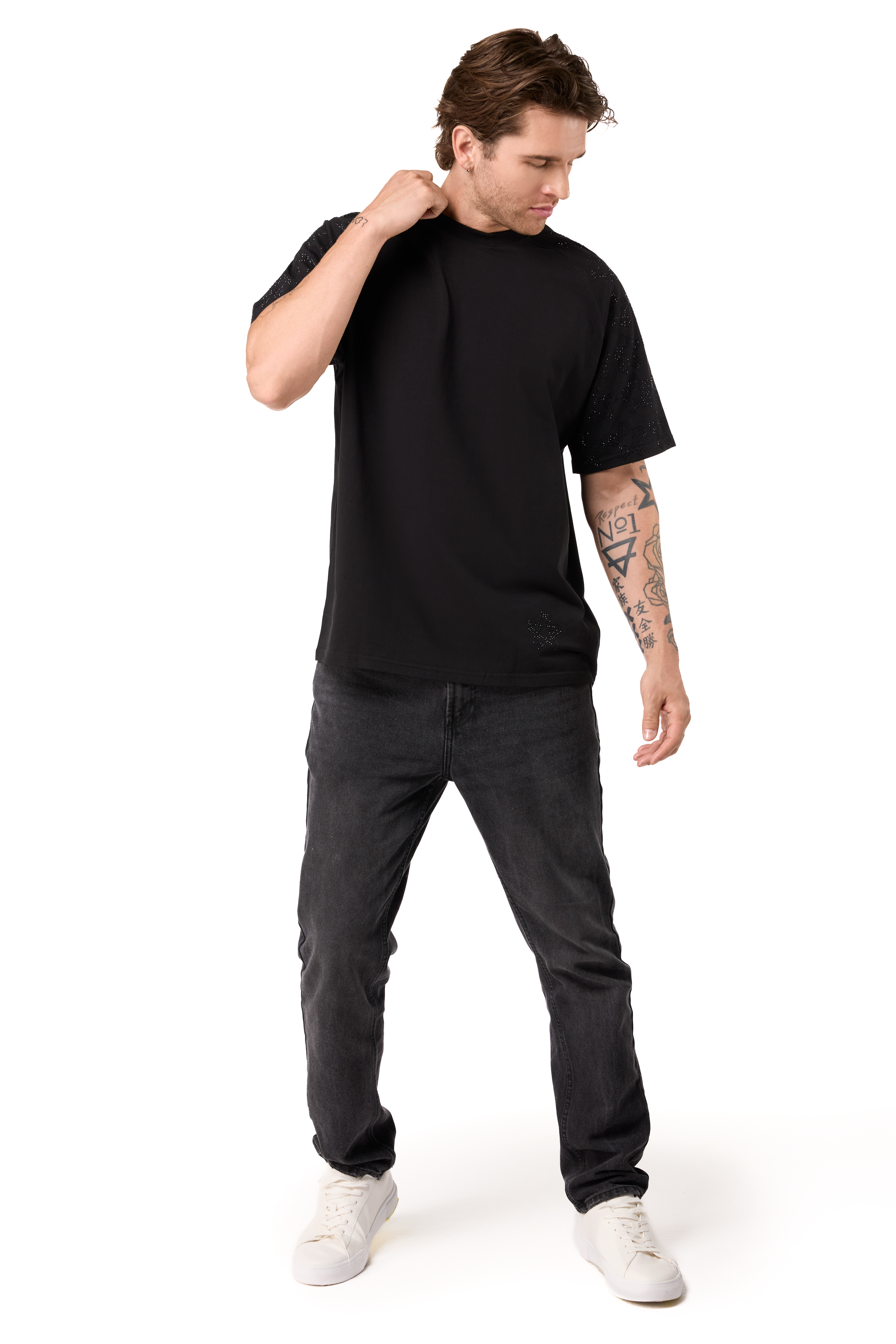 Spark T-Shirt Black with Black gems