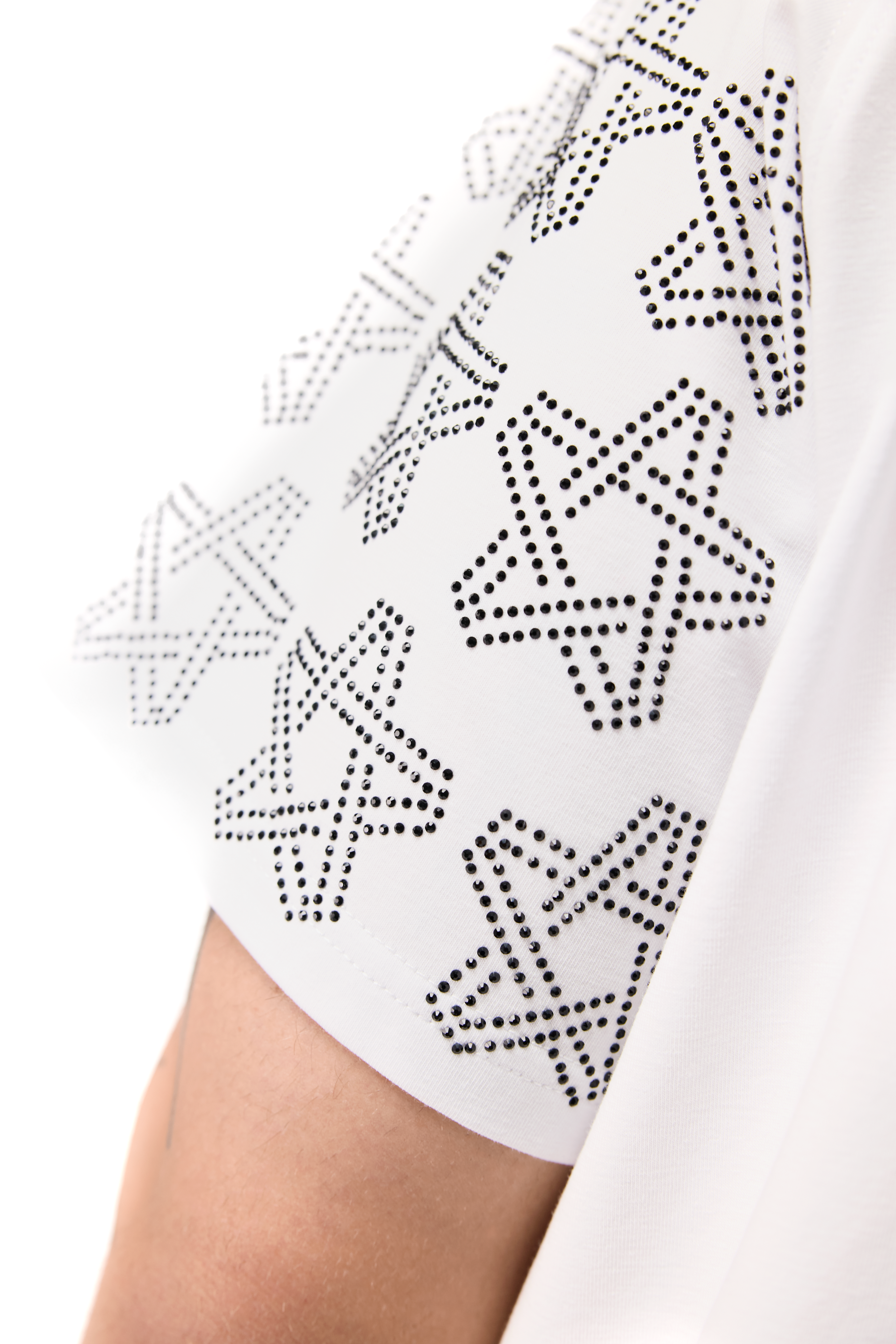 Spark T-Shirt White with Black gems