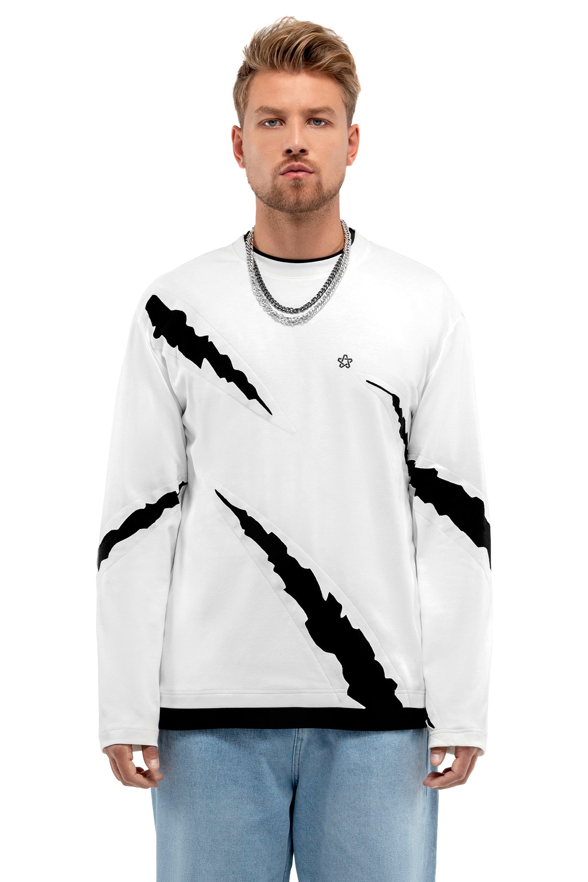 Animal Longsleeve White Black