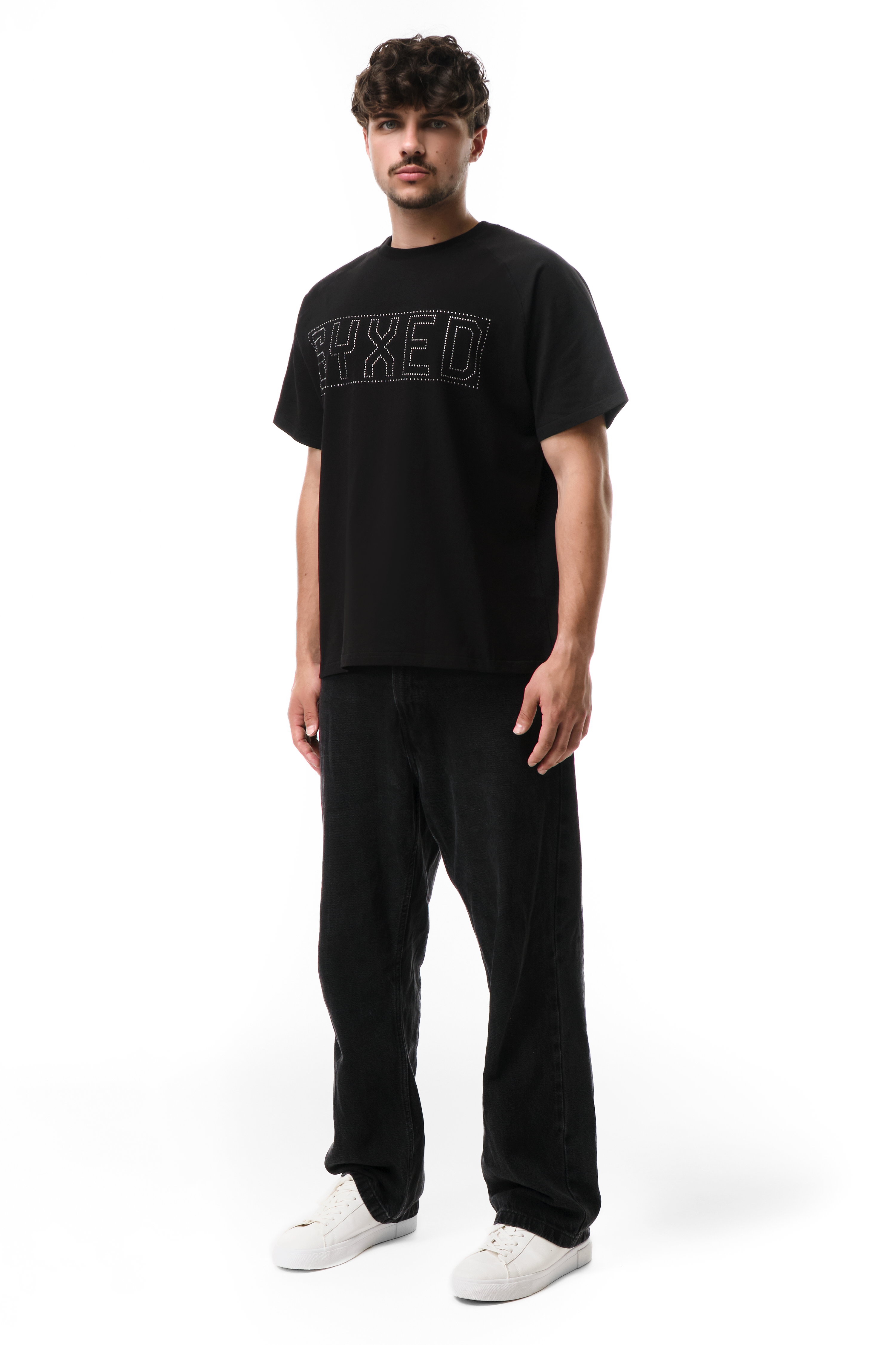 Dazzle T-Shirt Black with White gems