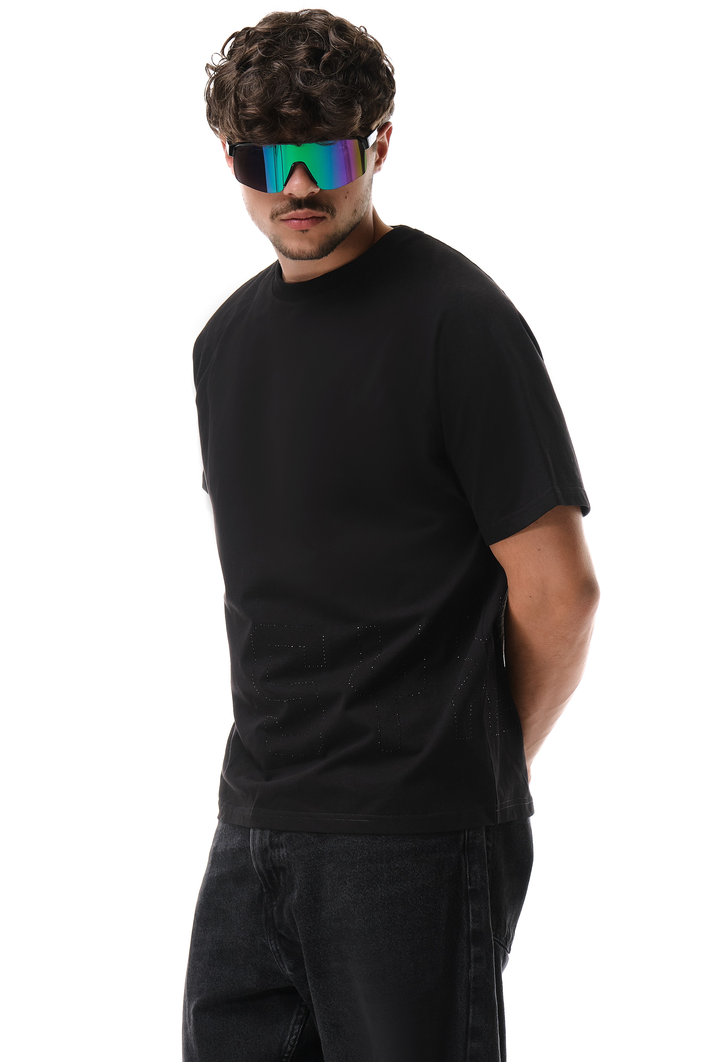 Glitz T-Shirt Black with Black gems