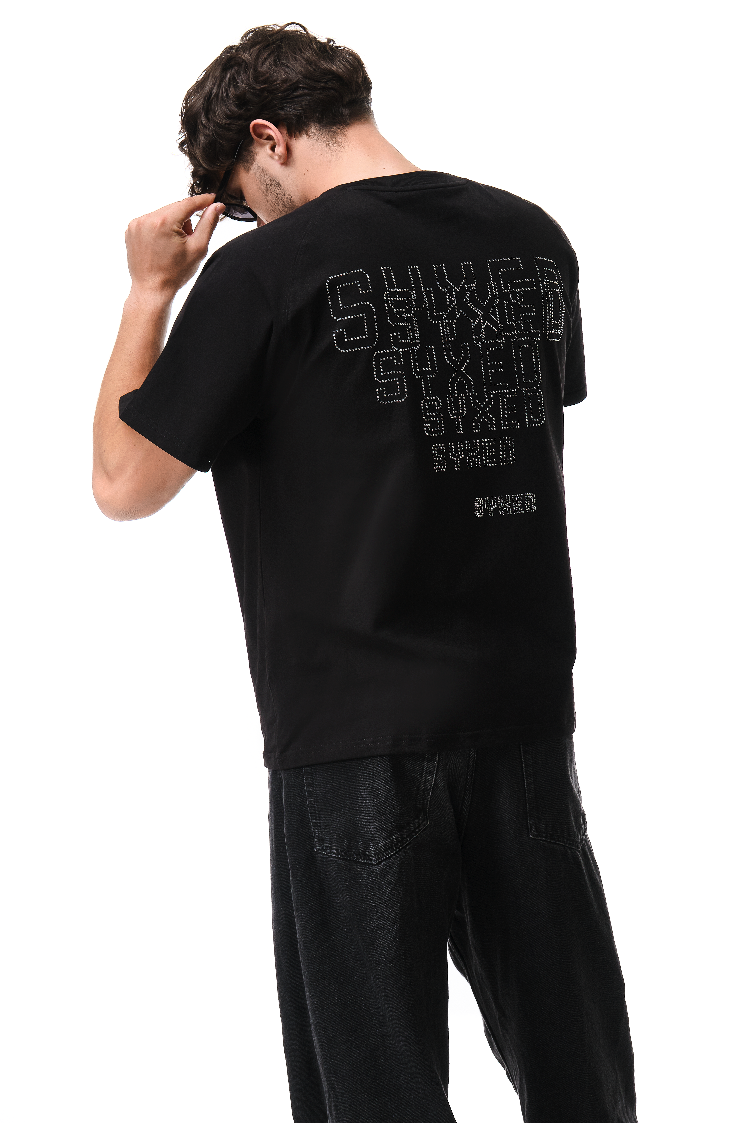 Astra T-Shirt Black with White gems