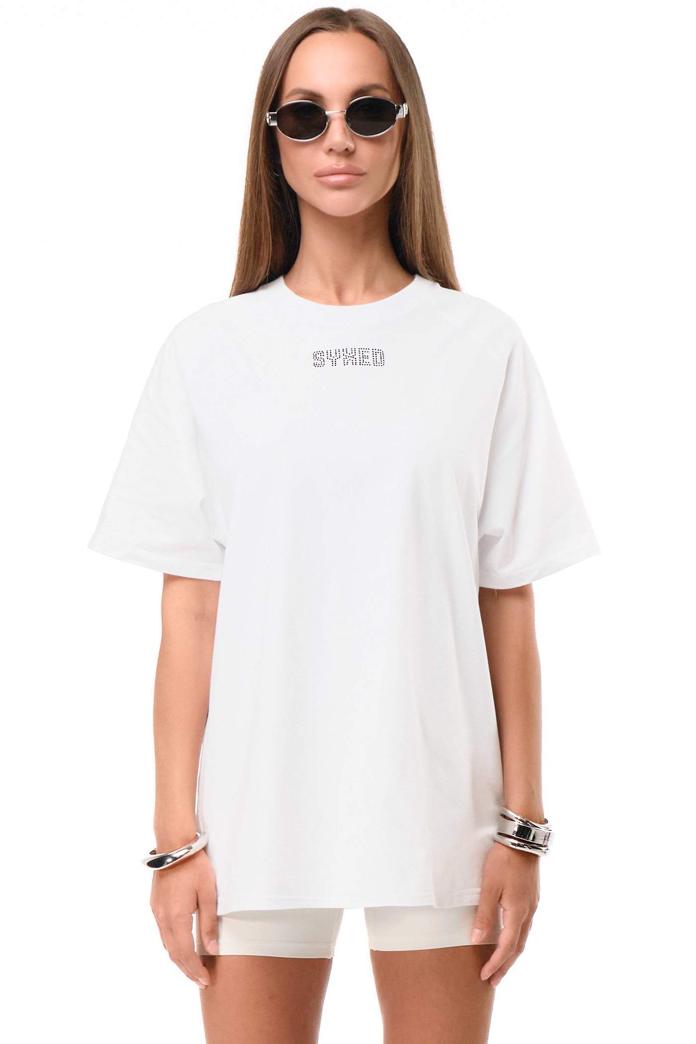 T-Shirt Astra White with Black gems