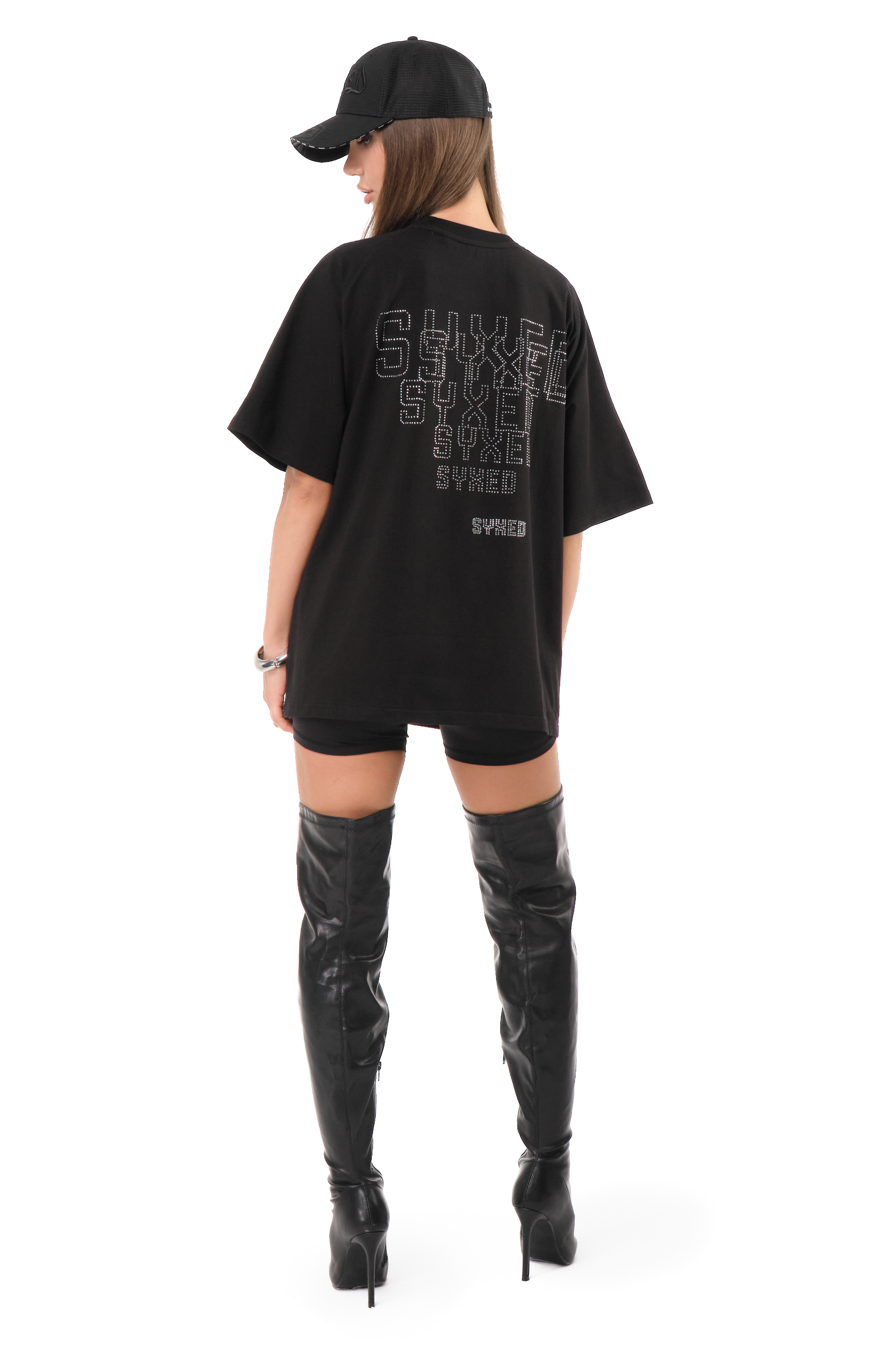 Astra T-Shirt Black with White gems