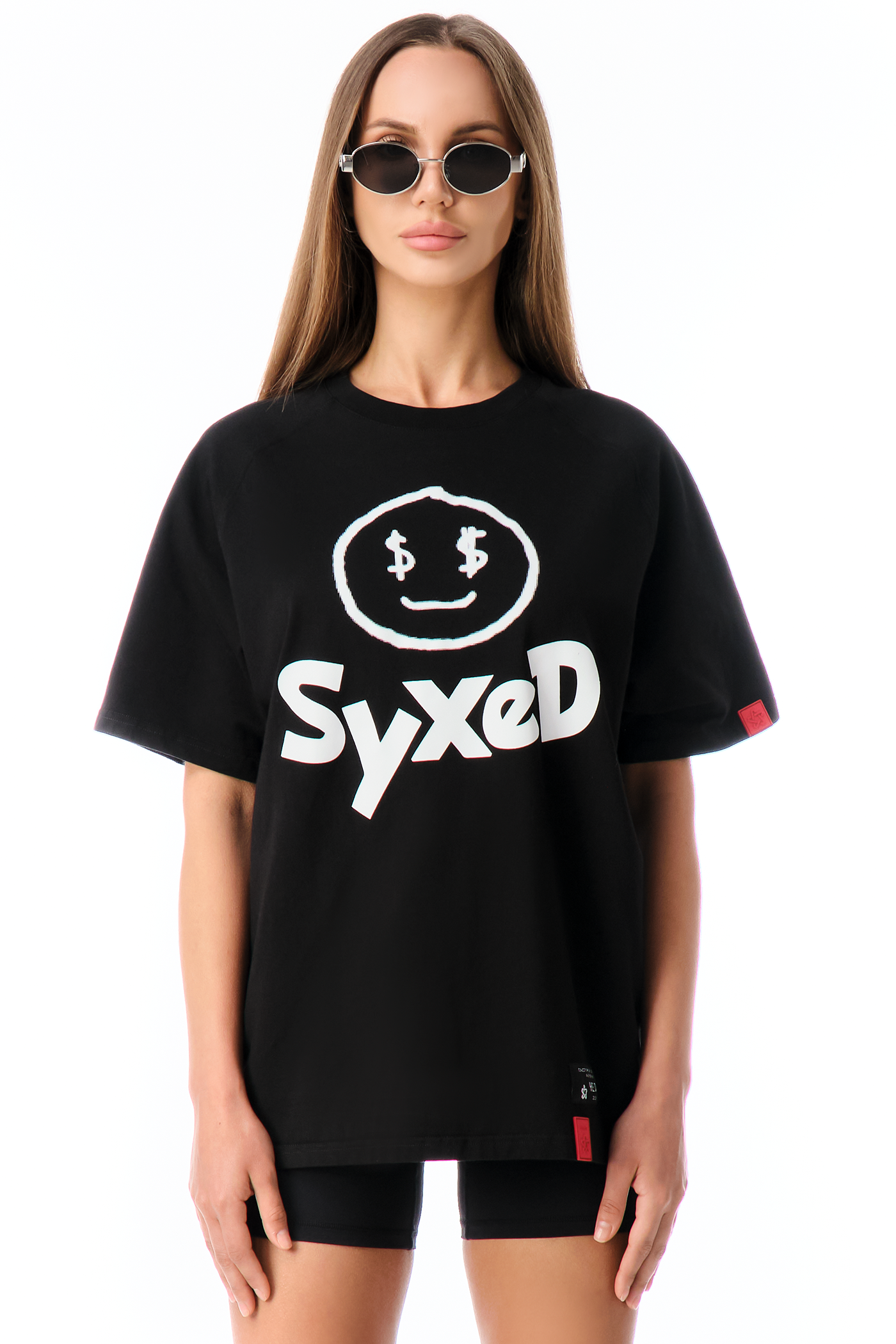 T-Shirt Smileey Black With Red Patch