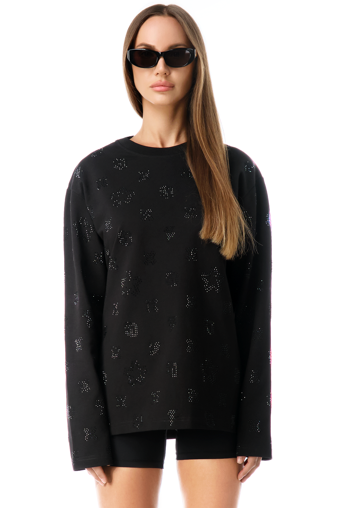 Longsleeve Cashier Black with Black gems