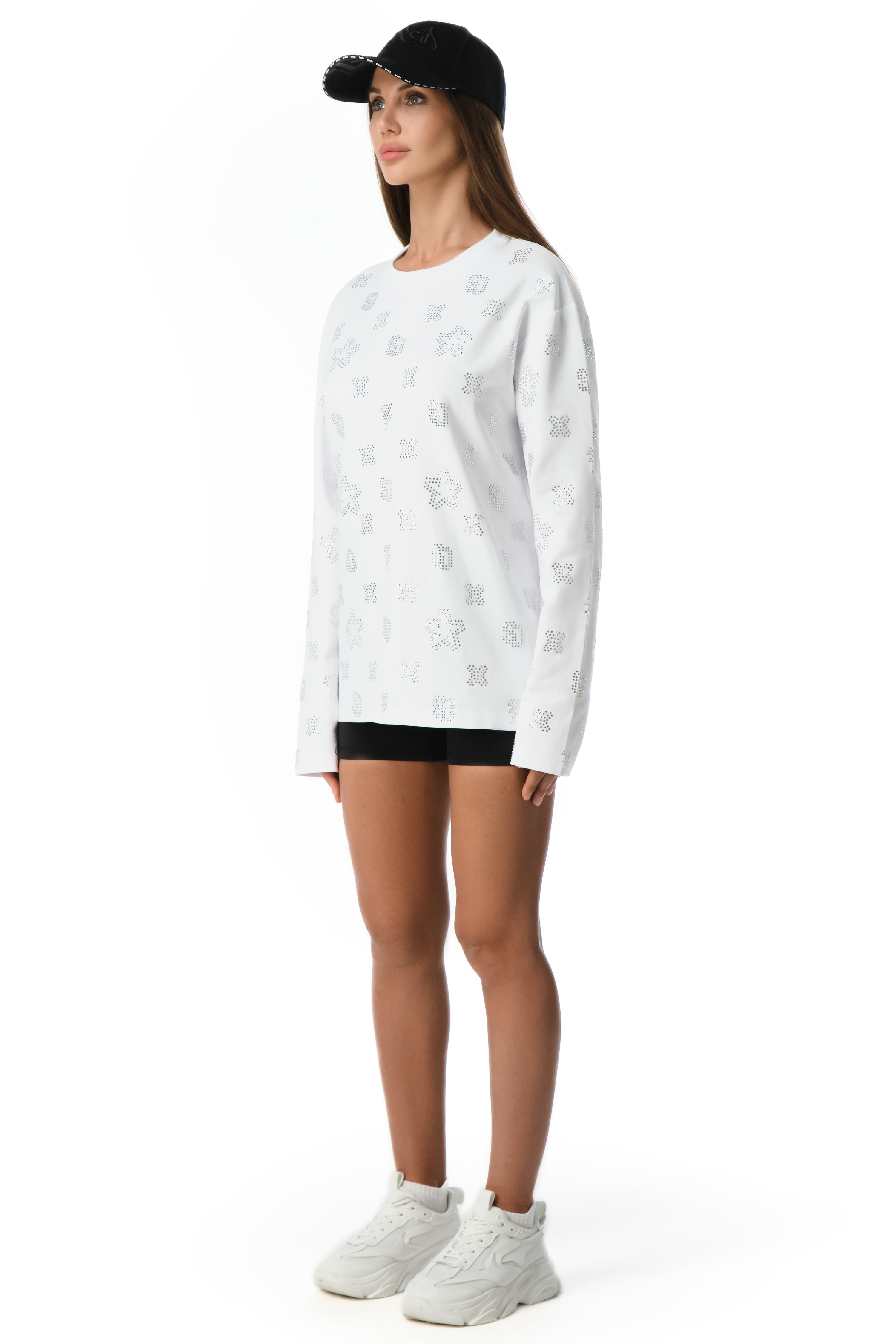 Cashier White Longsleeve with White gems