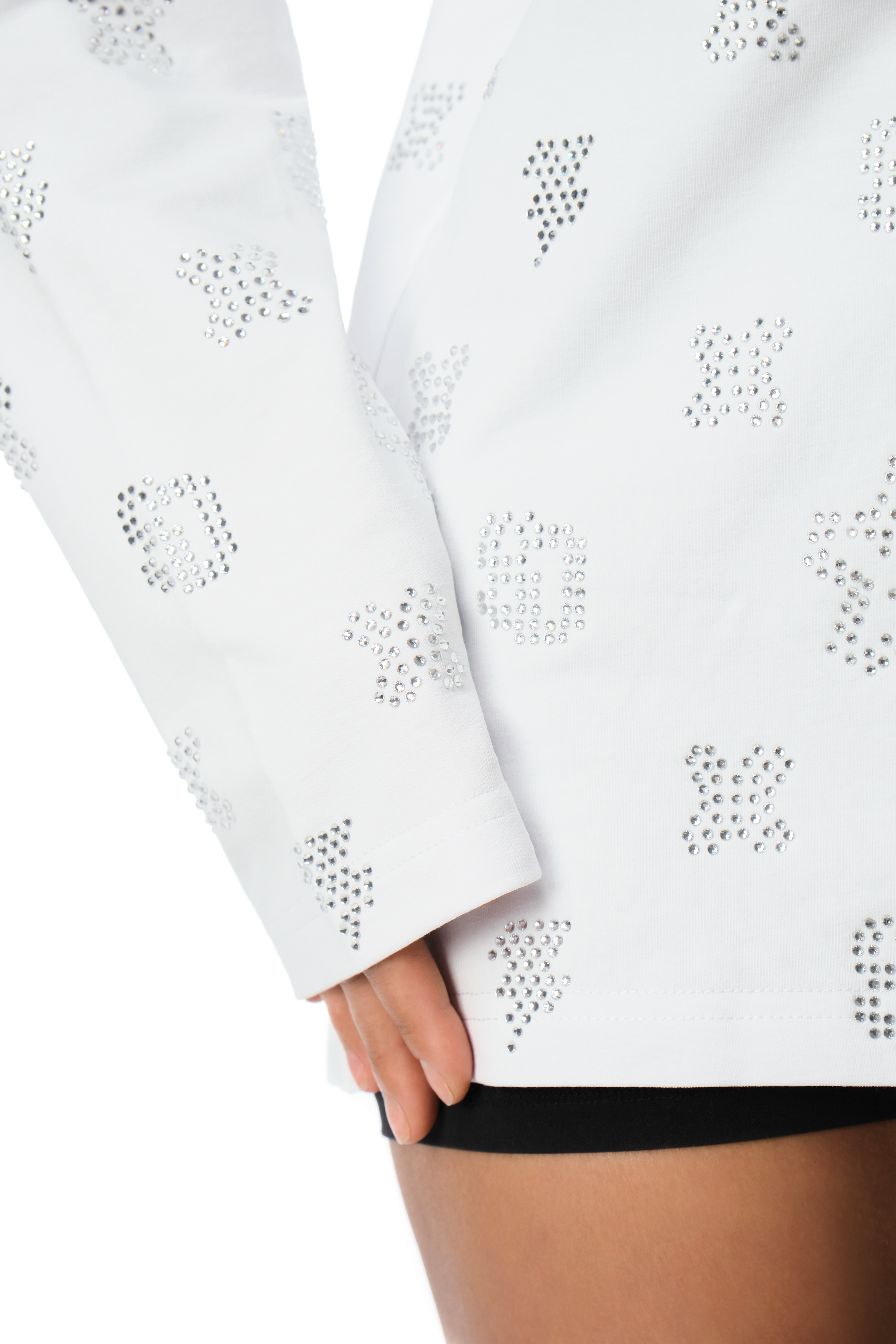 Cashier White Longsleeve with White gems