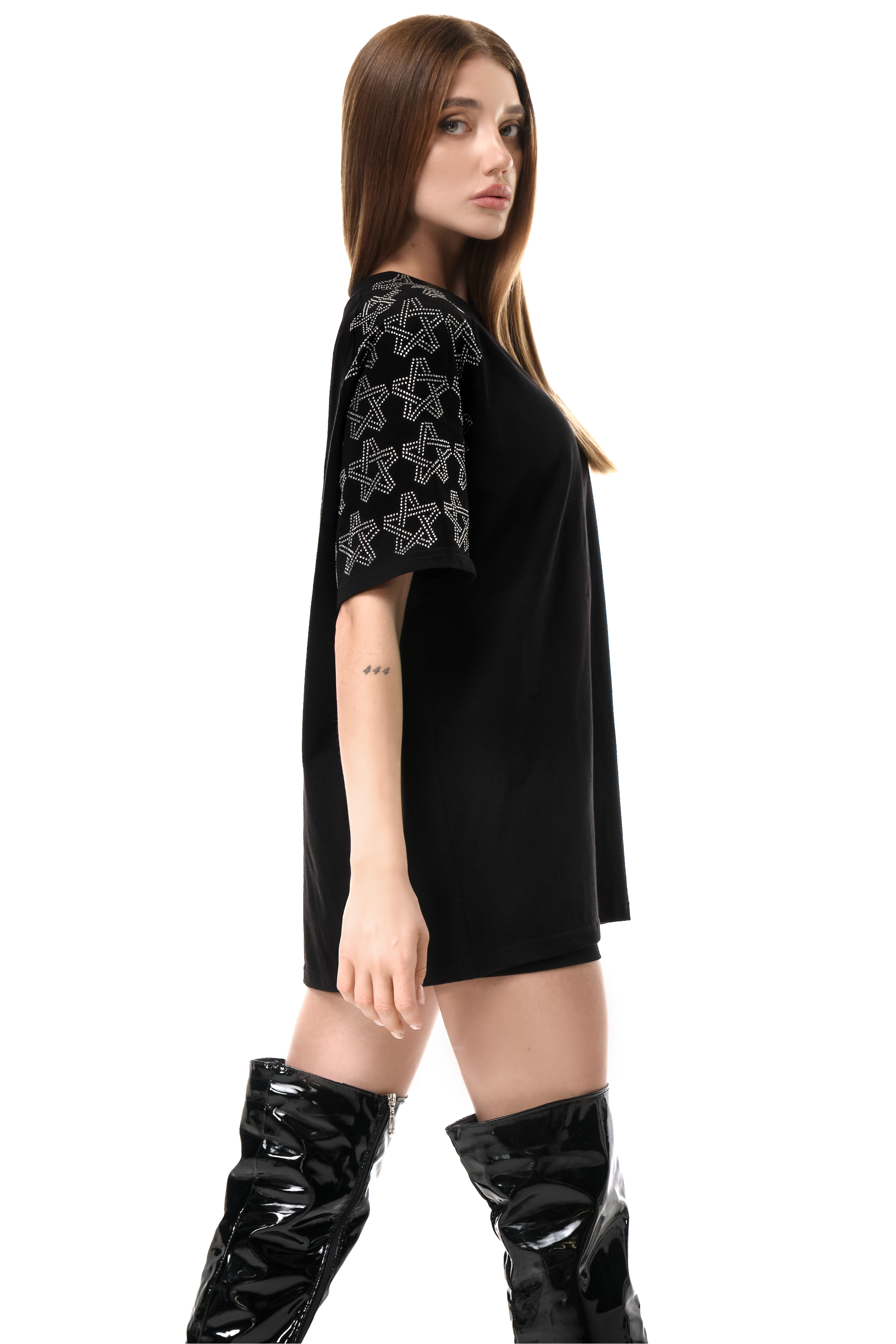 Spark T-Shirt Black with White gems