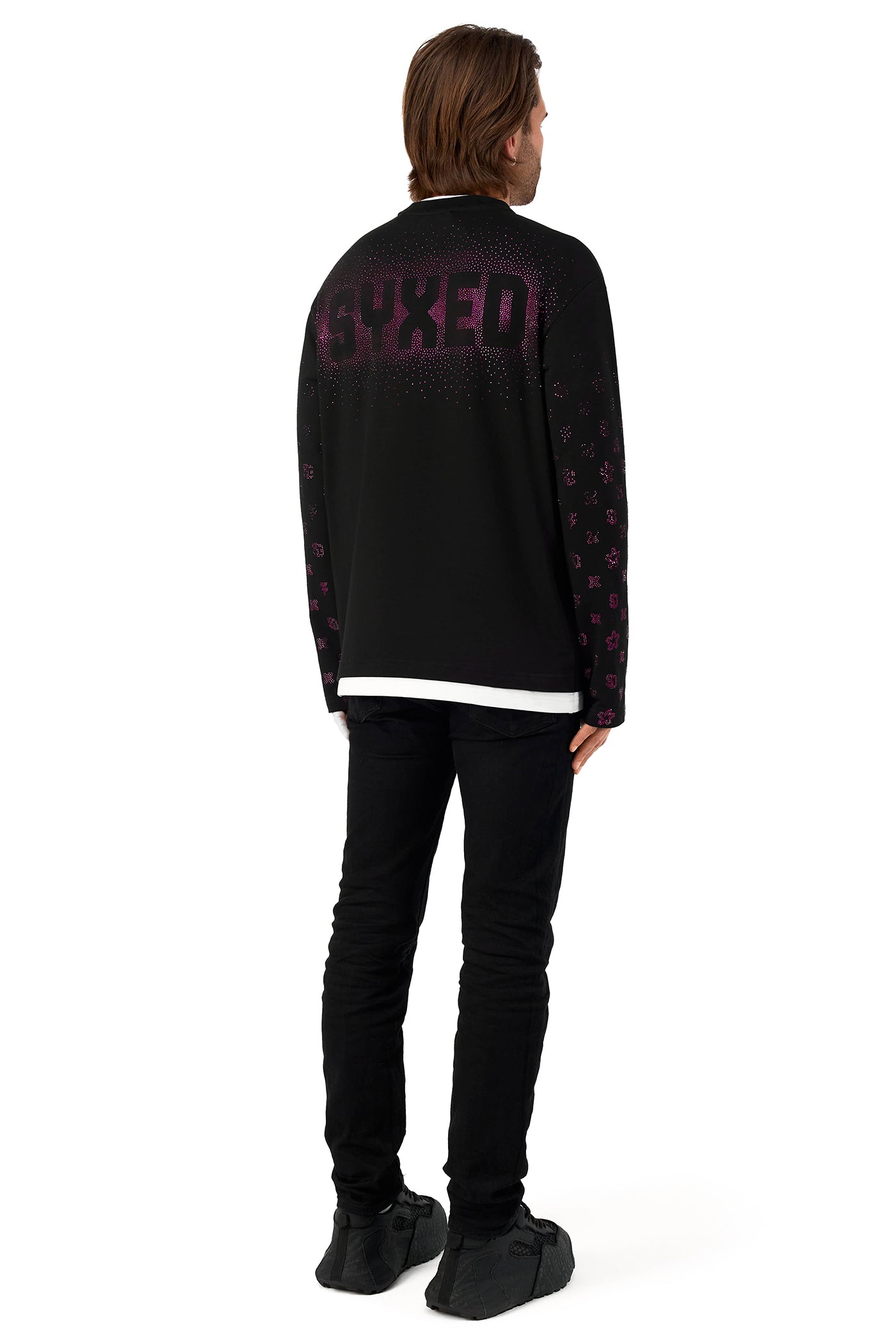Gemstones Longsleeve Black with Red Gems