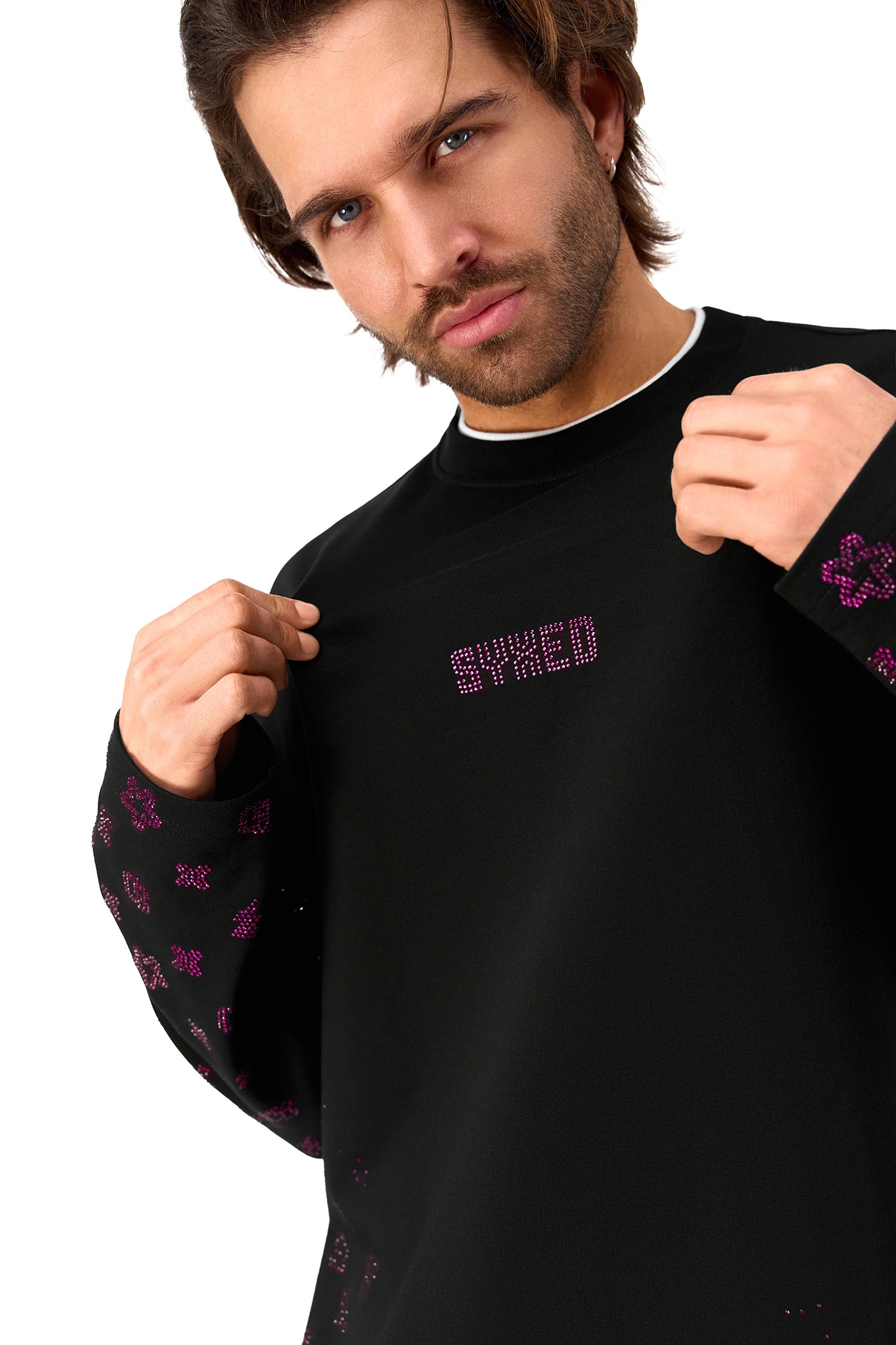 Gemstones Longsleeve Black with Red Gems