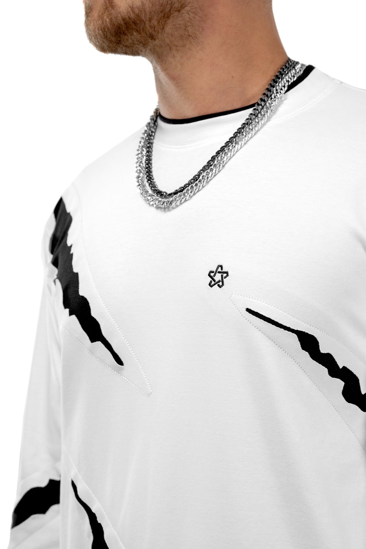 Animal Longsleeve White Black