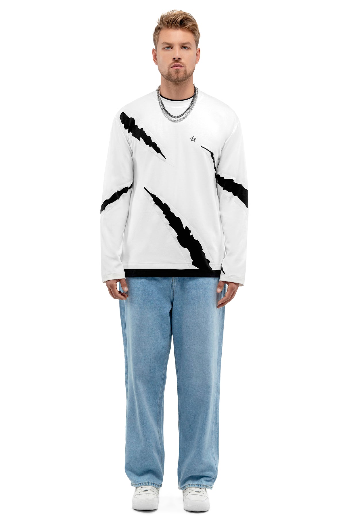 Animal Longsleeve White Black
