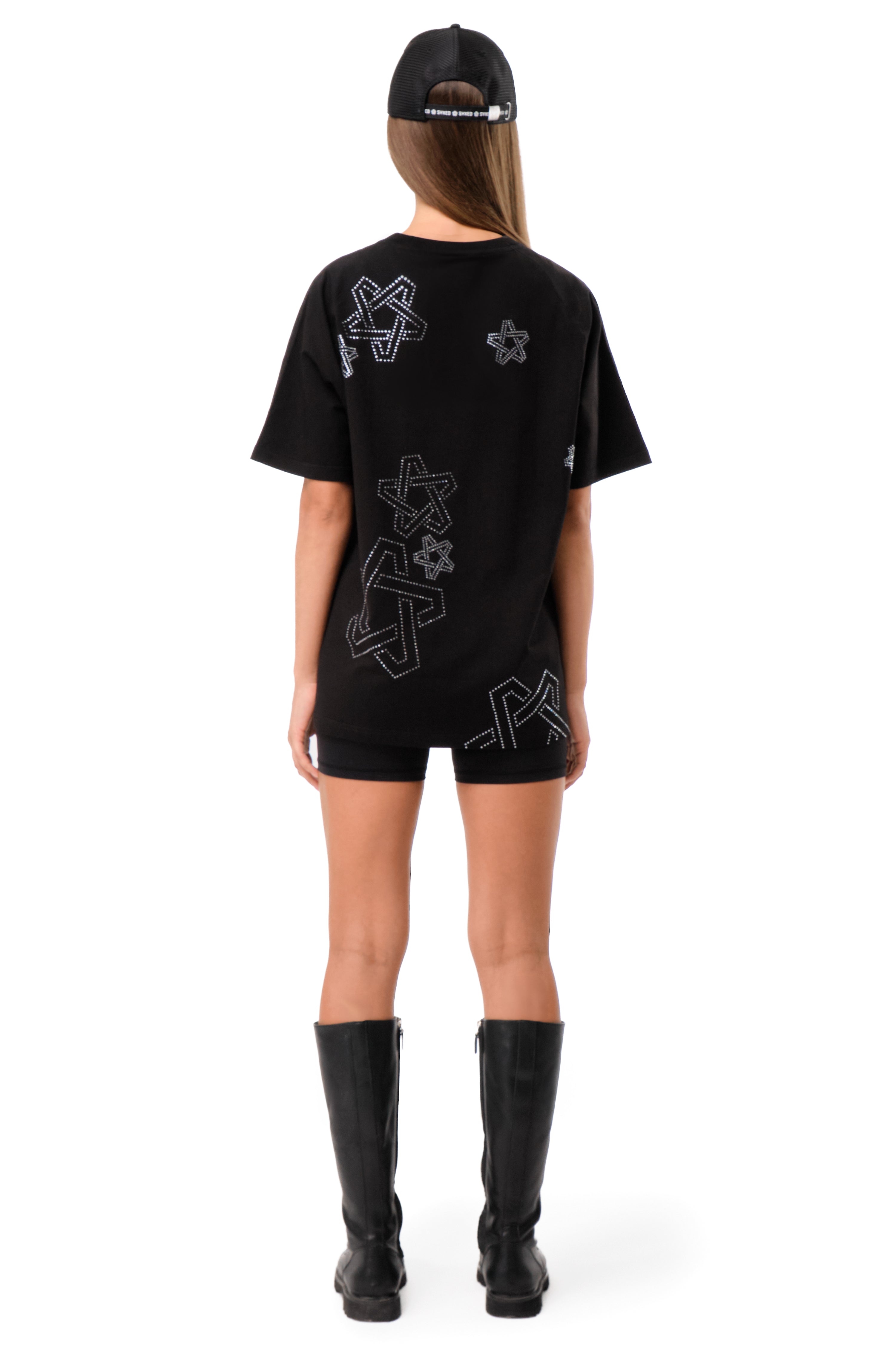 T-Shirt Dazzle Black with White gems