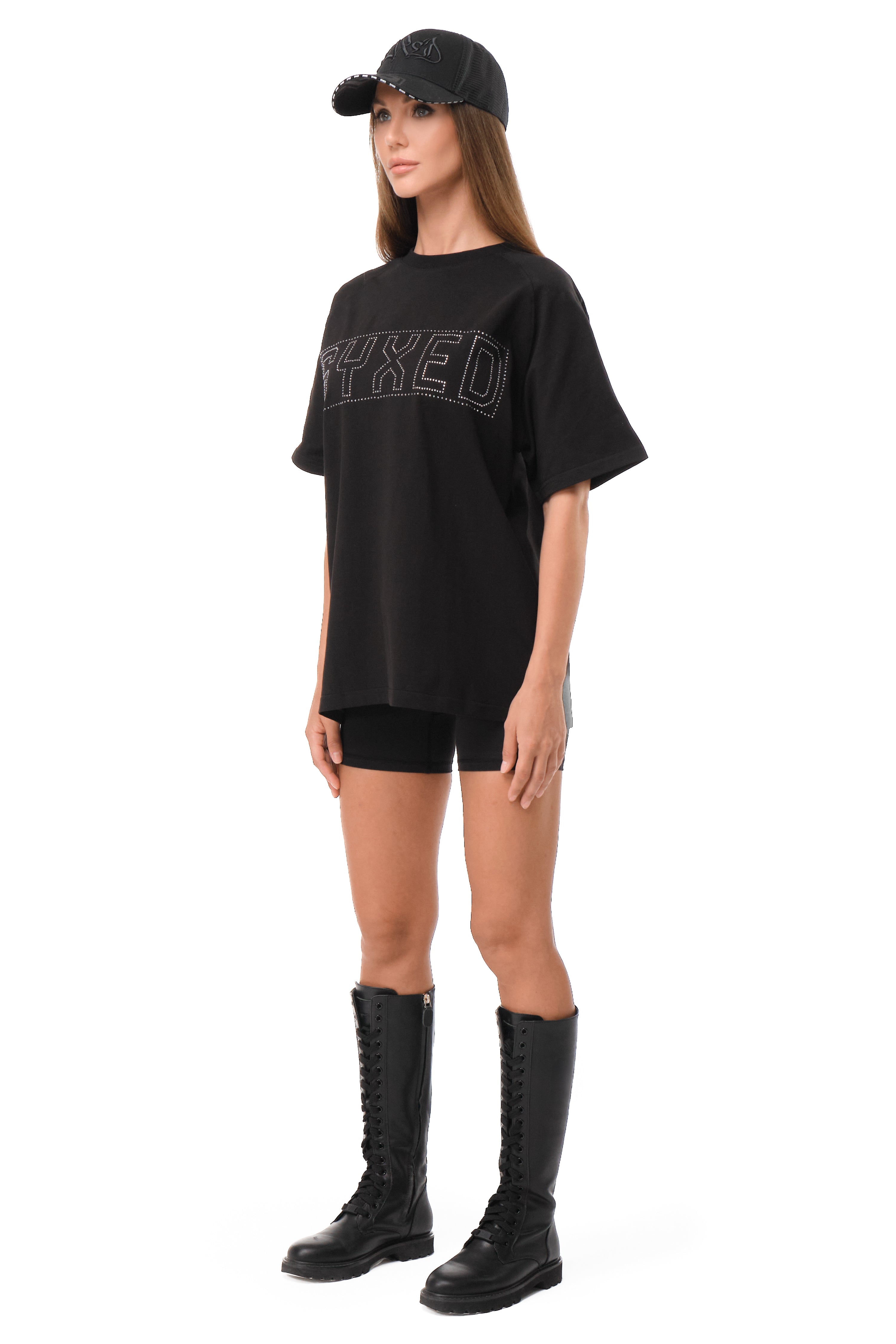 Dazzle T-Shirt Black with White gems