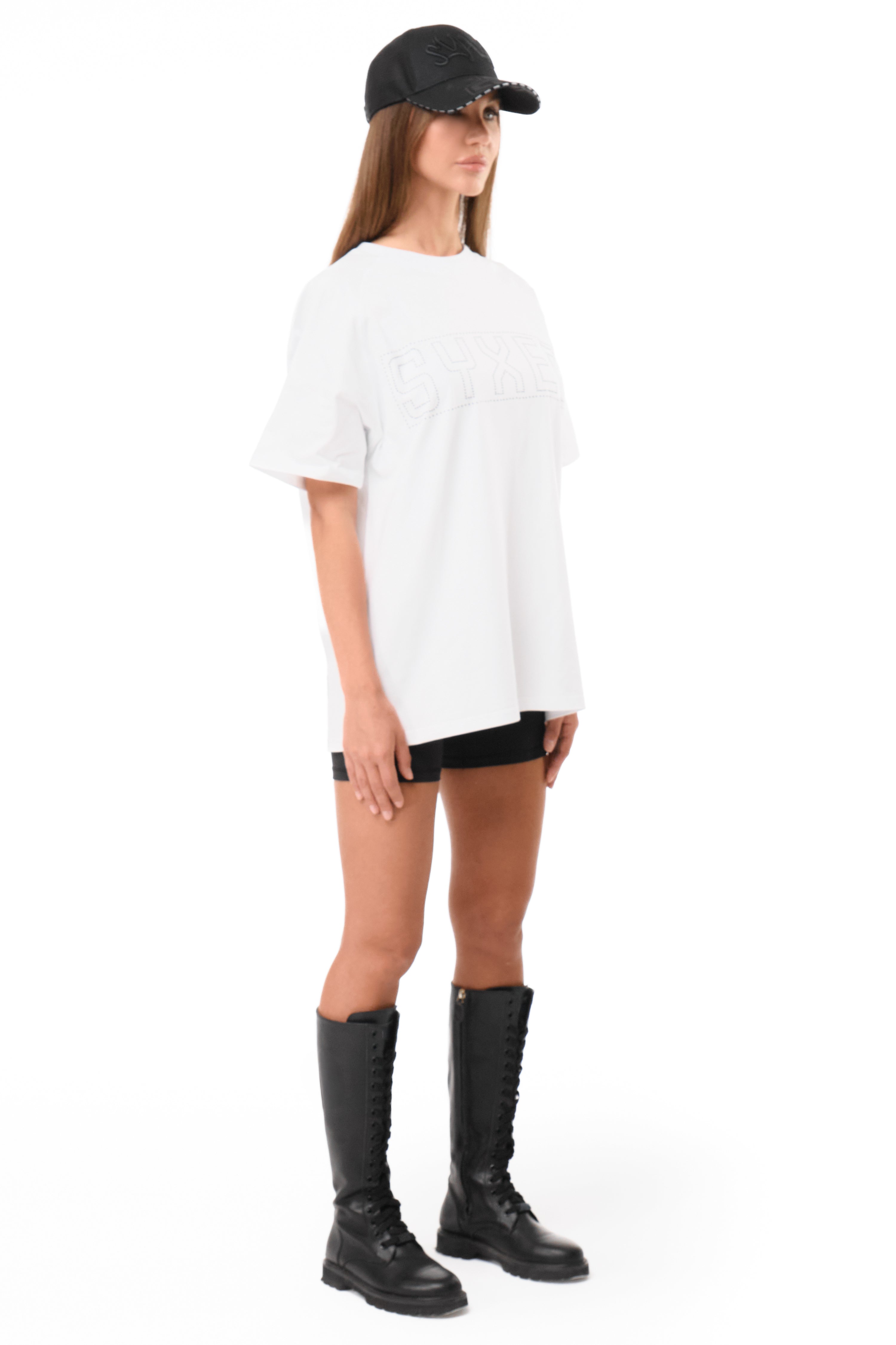 Dazzle T-Shirt White with Black gems