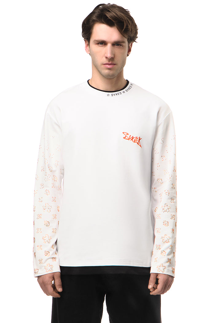 Golddigger White Longsleeve Fire Star