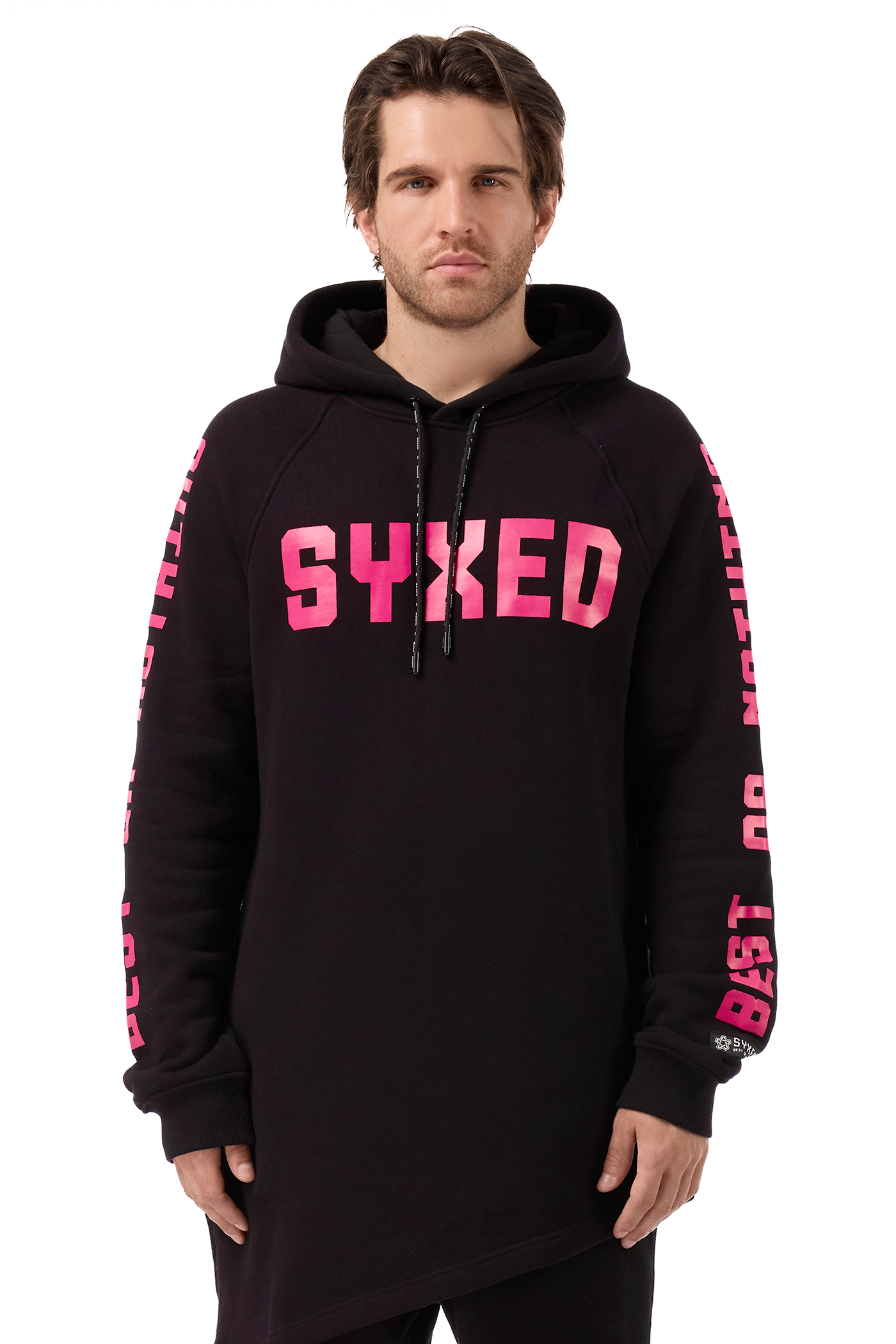 Longcut Black Hoodie Pink