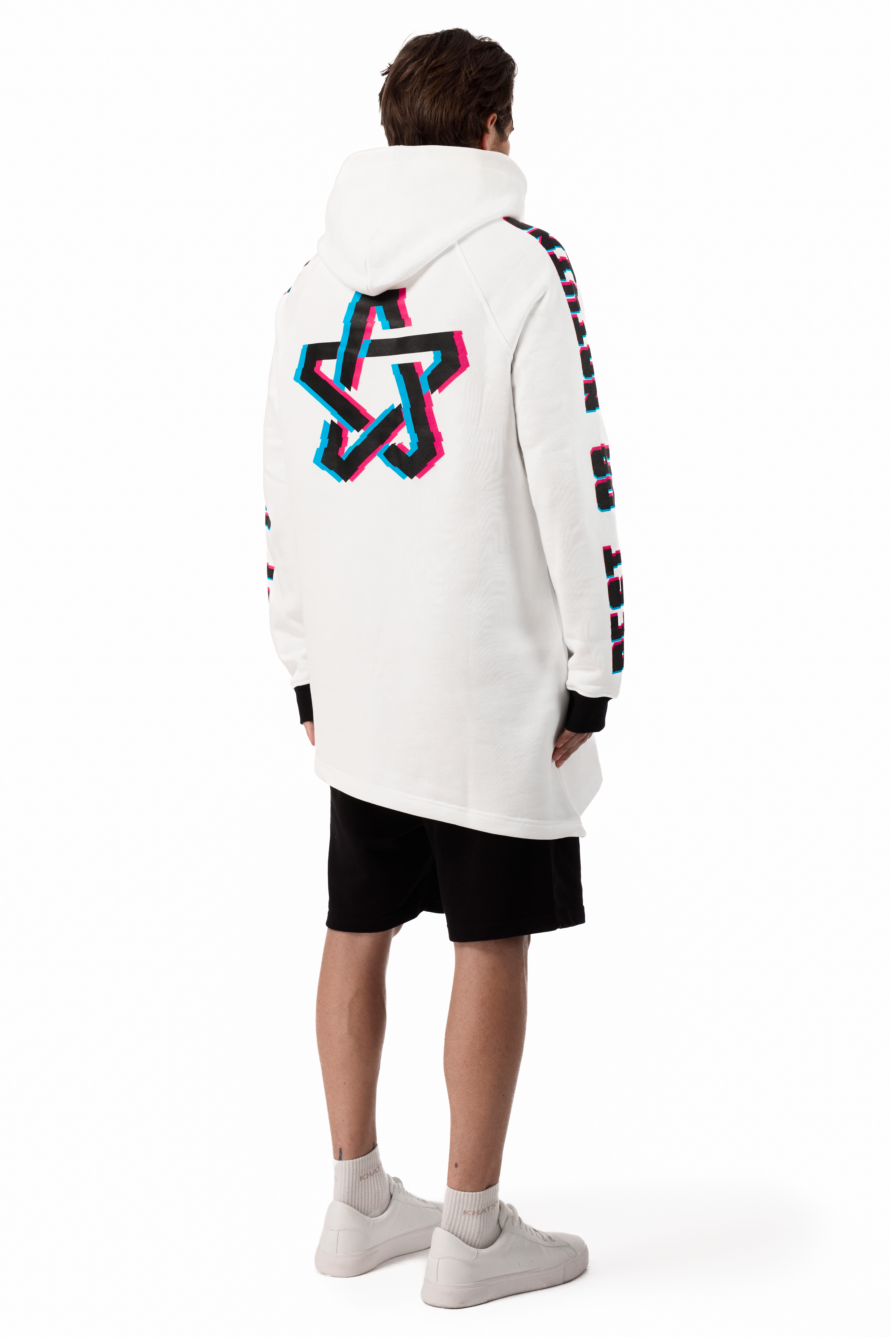 Longcut White Hoodie B&W