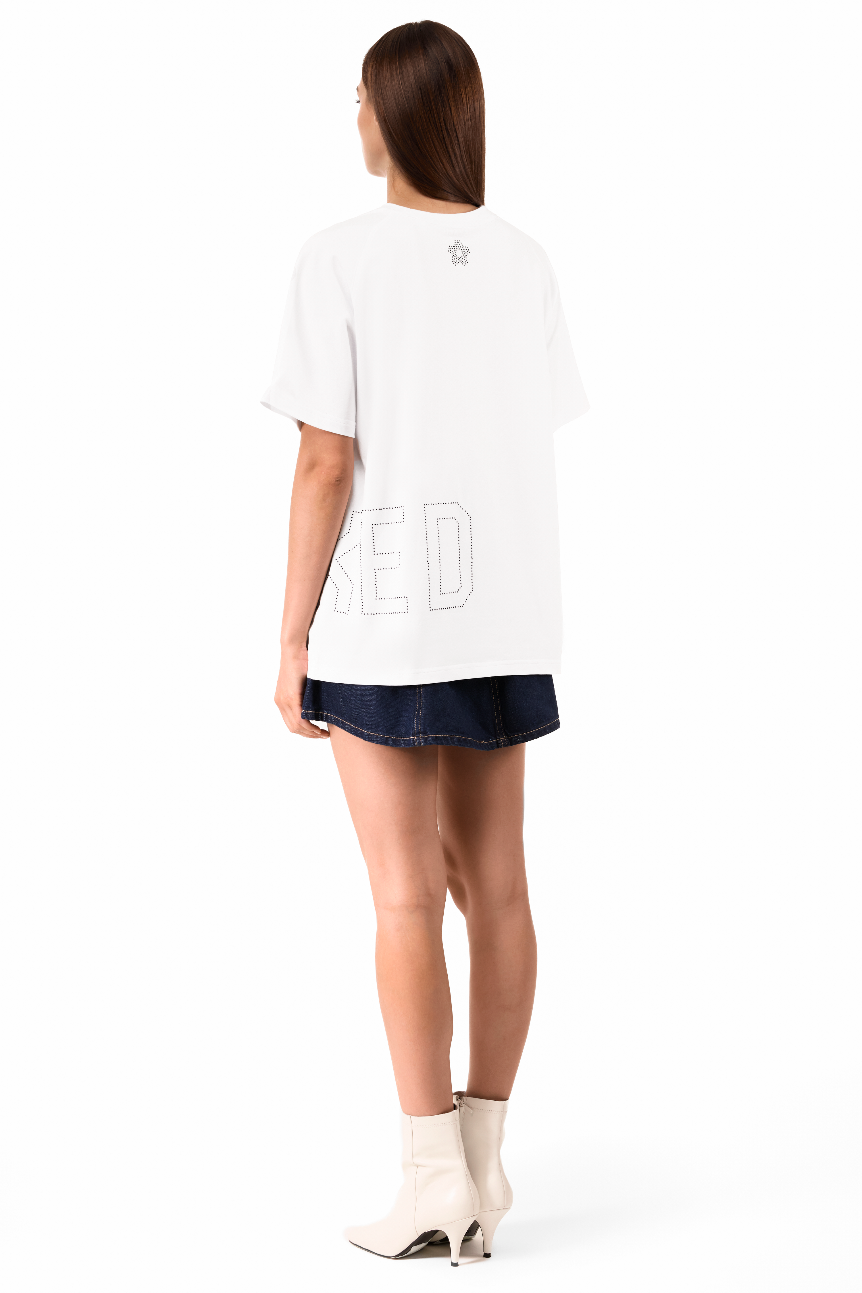 Glitz T-Shirt White with Black gems