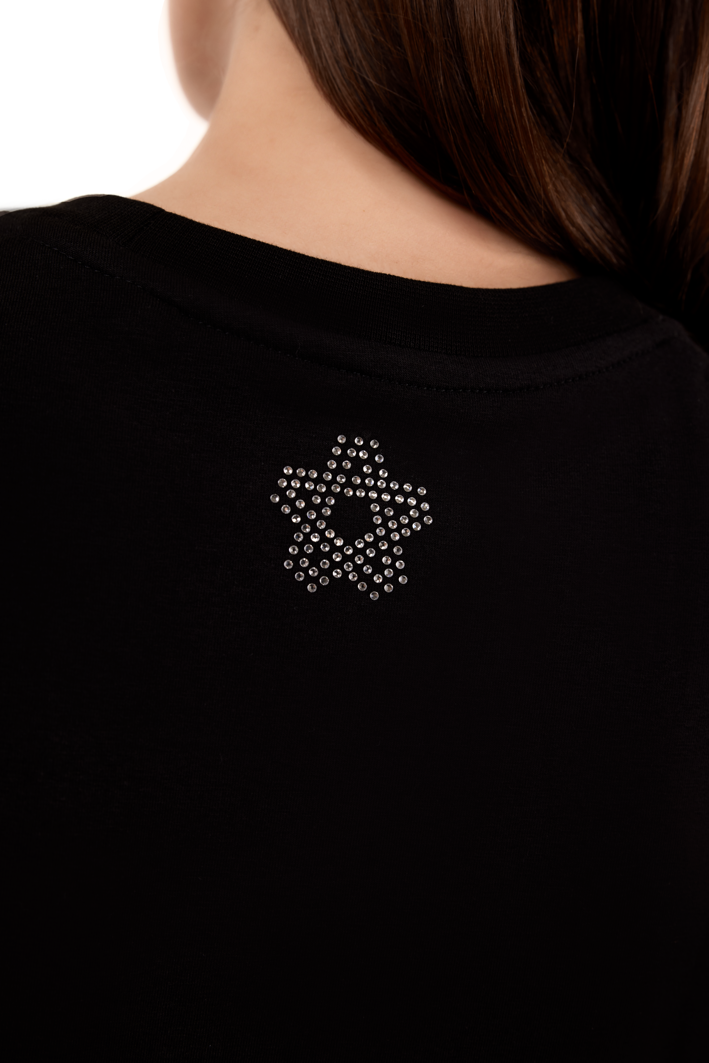 Glitz T-Shirt Black with White gems