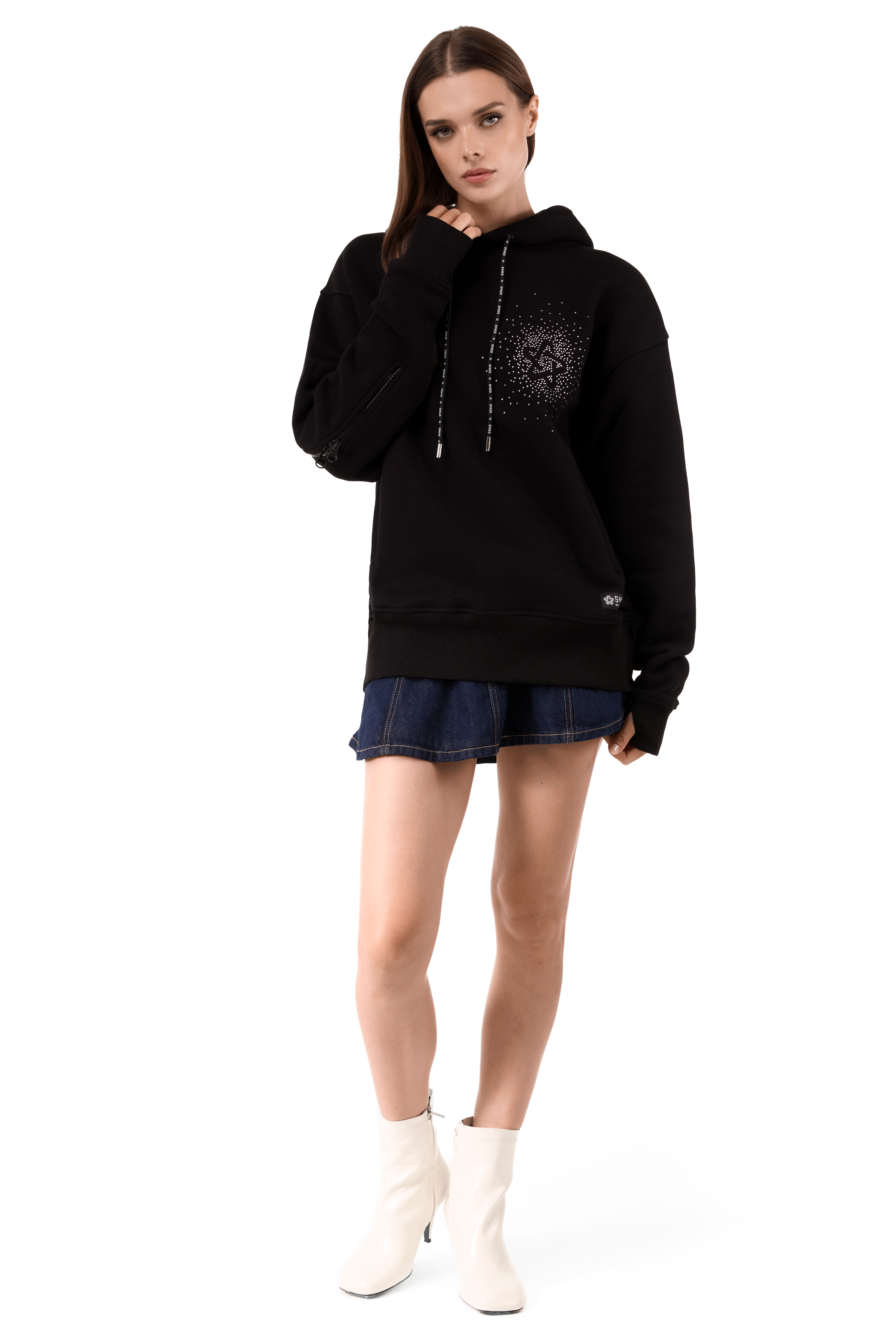 Lightning Hoodie White Gems