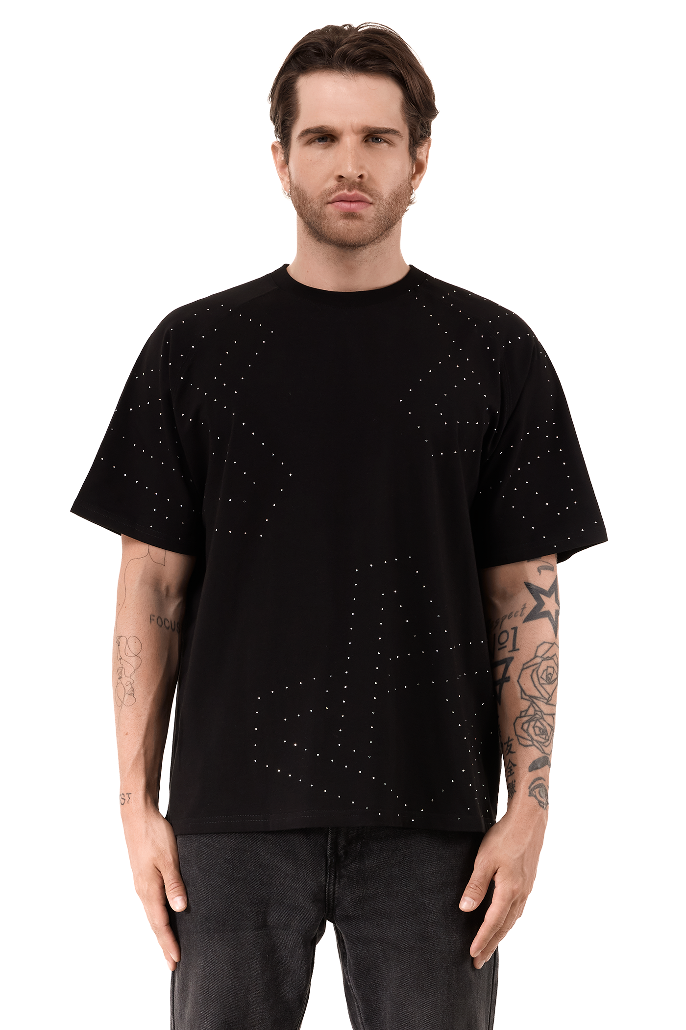 Galaxia T-Shirt Black with White gems