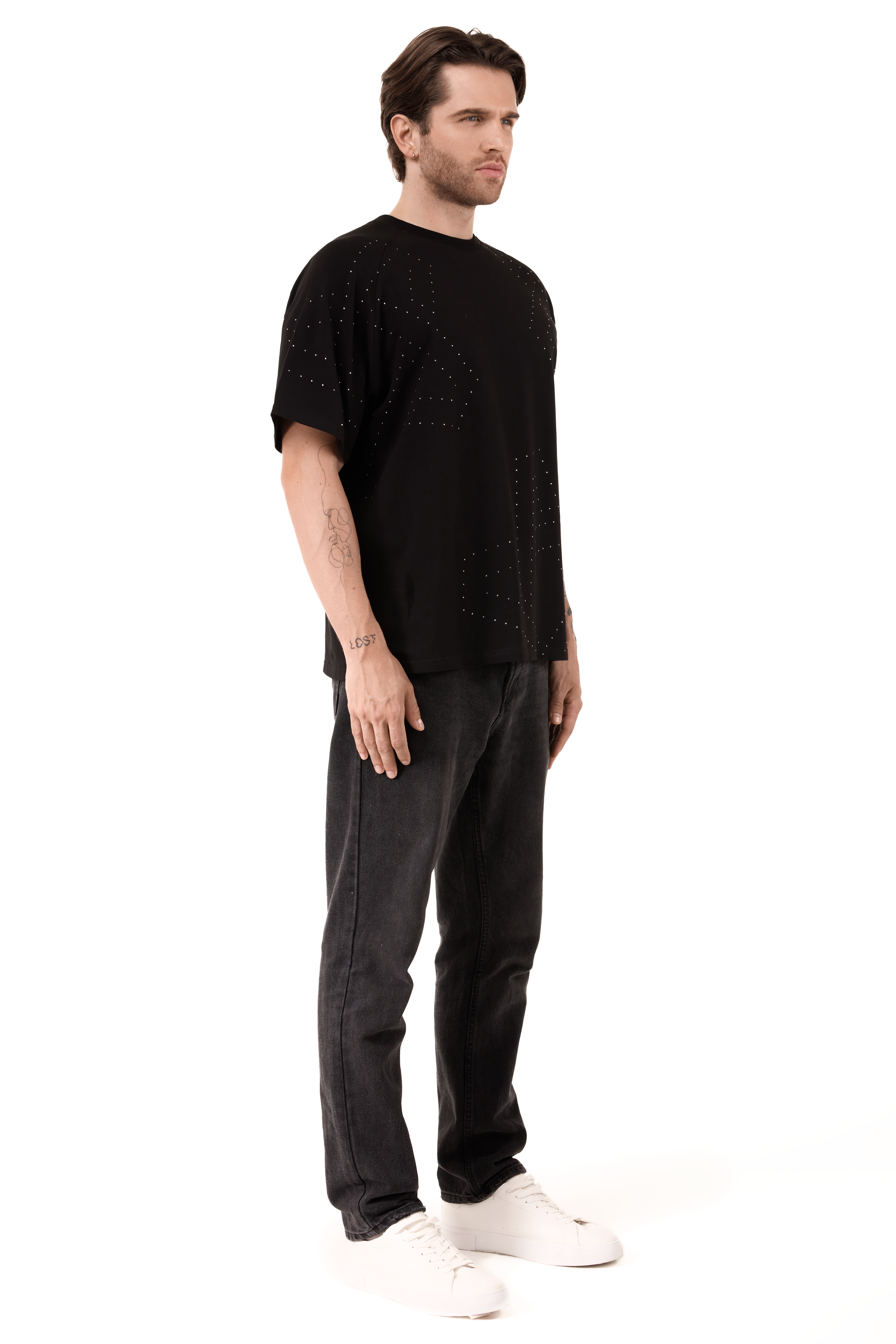 Galaxia T-Shirt Black with White gems