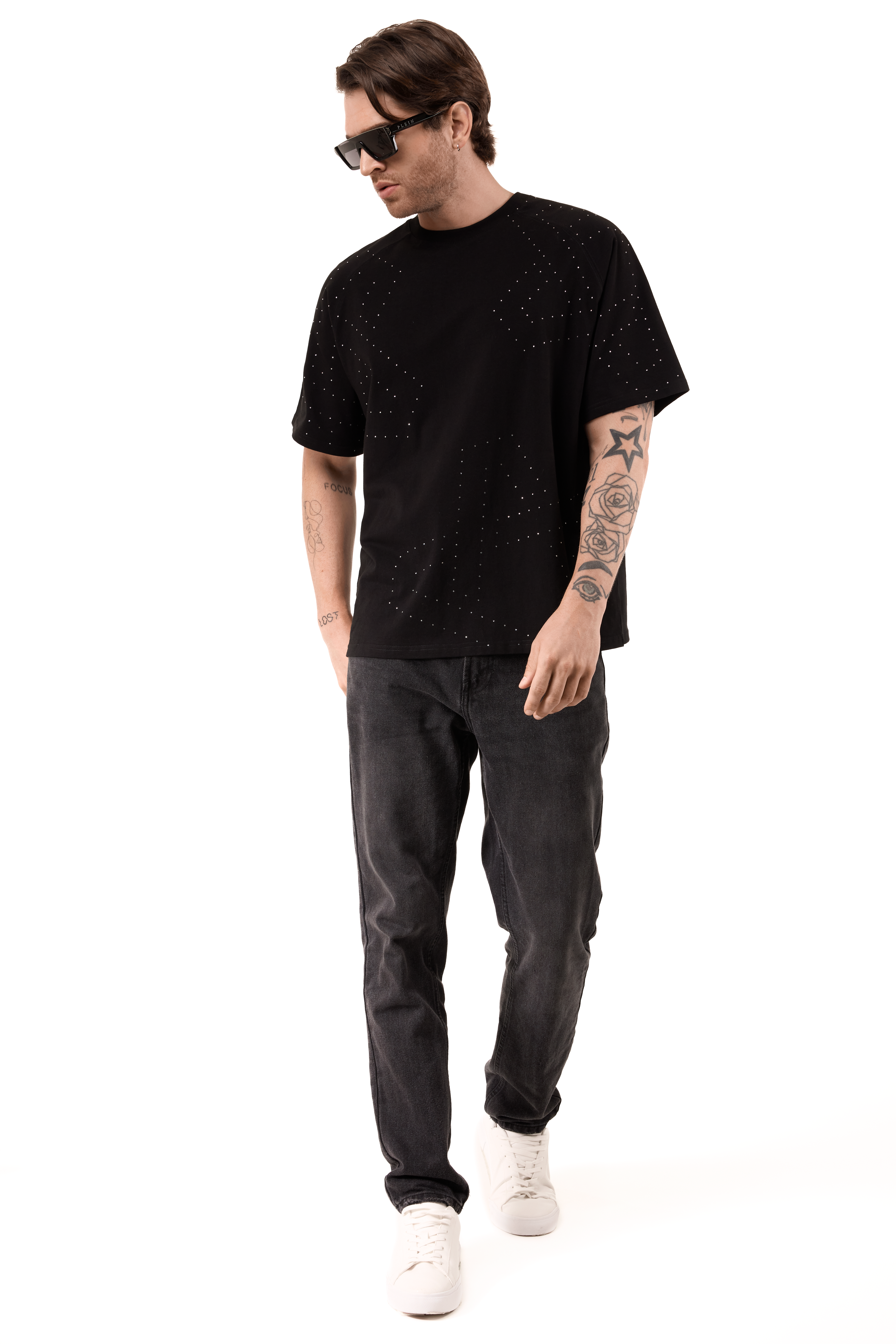 Galaxia T-Shirt Black with White gems