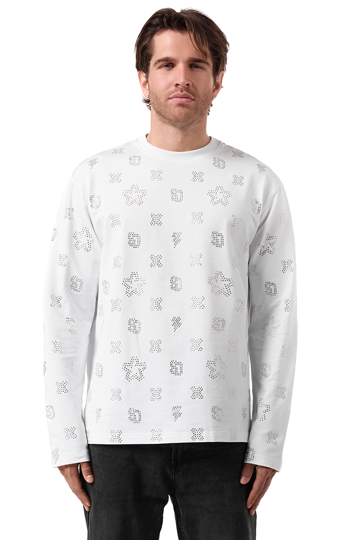 Cashier White Longsleeve with White gems