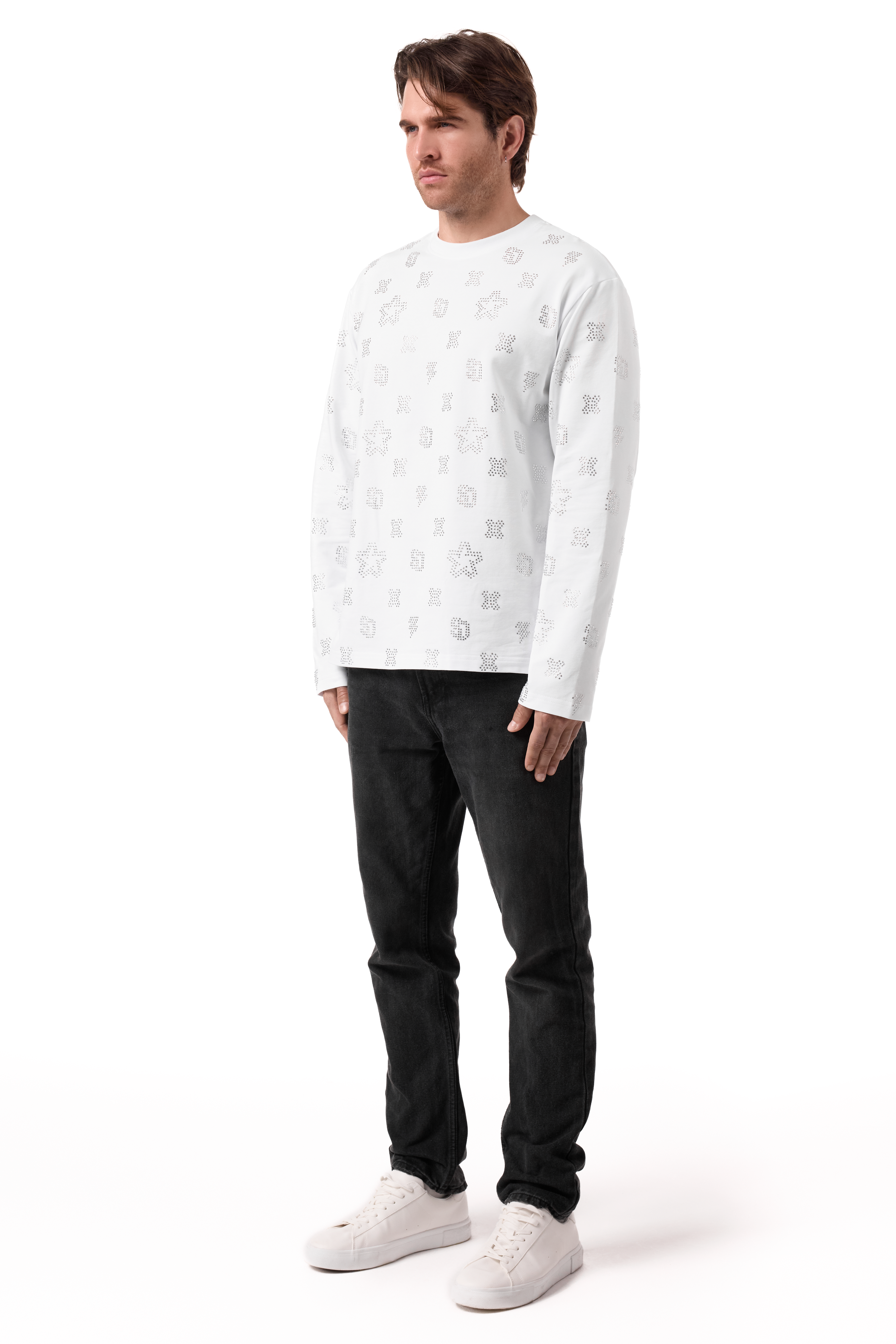 Cashier White Longsleeve with White gems