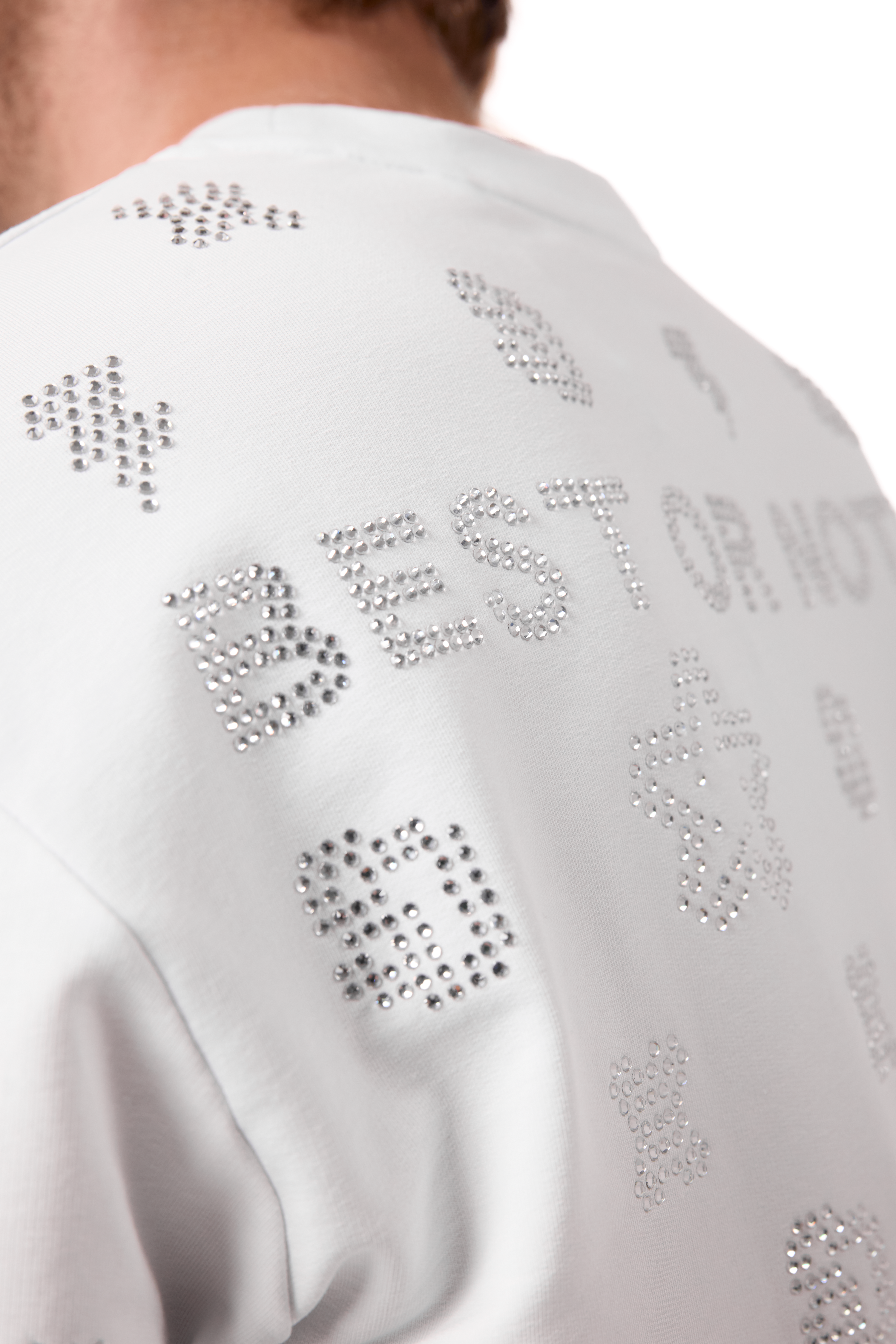 Cashier White Longsleeve with White gems