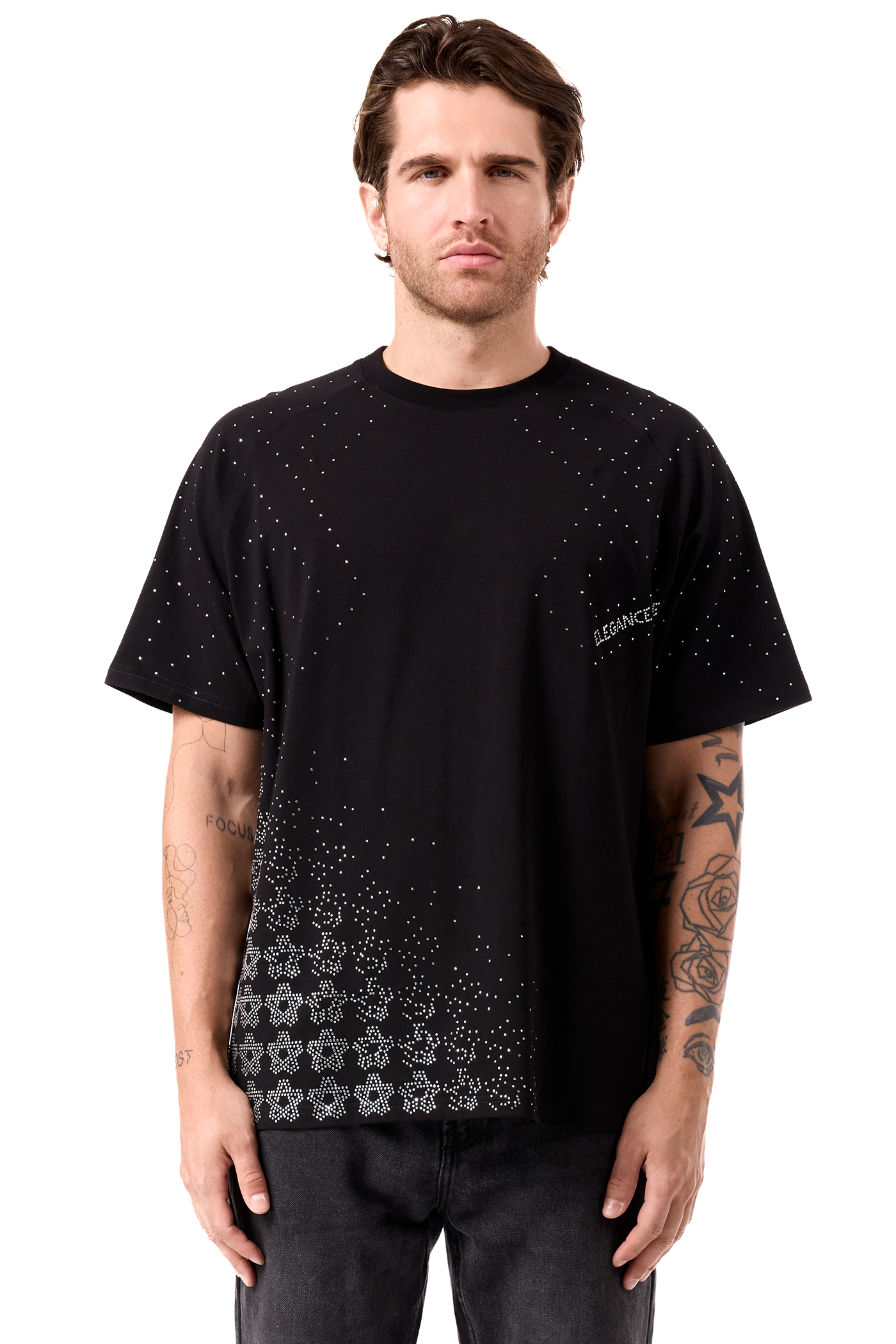Lumina T-Shirt Black with White gems