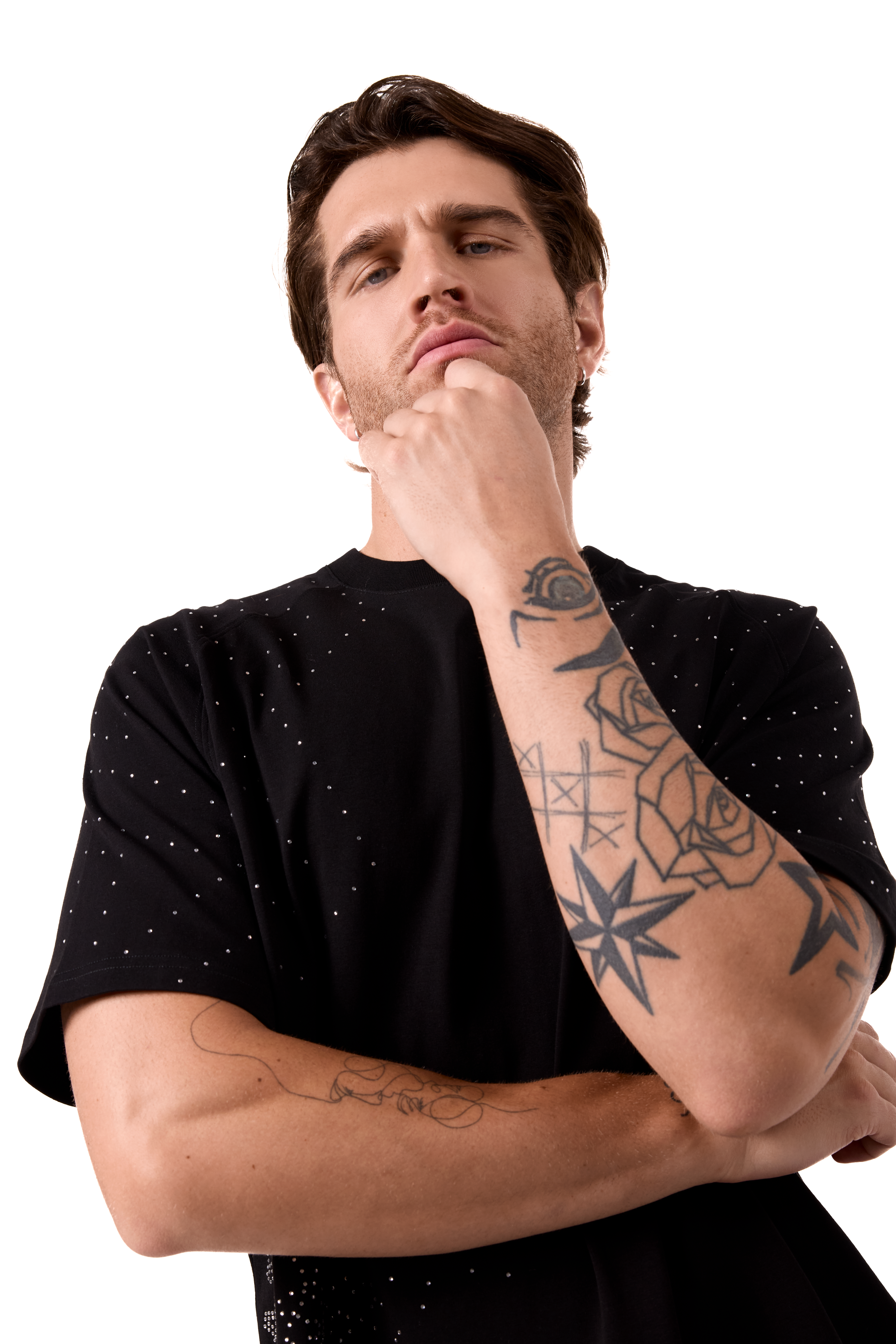 Lumina T-Shirt Black with White gems