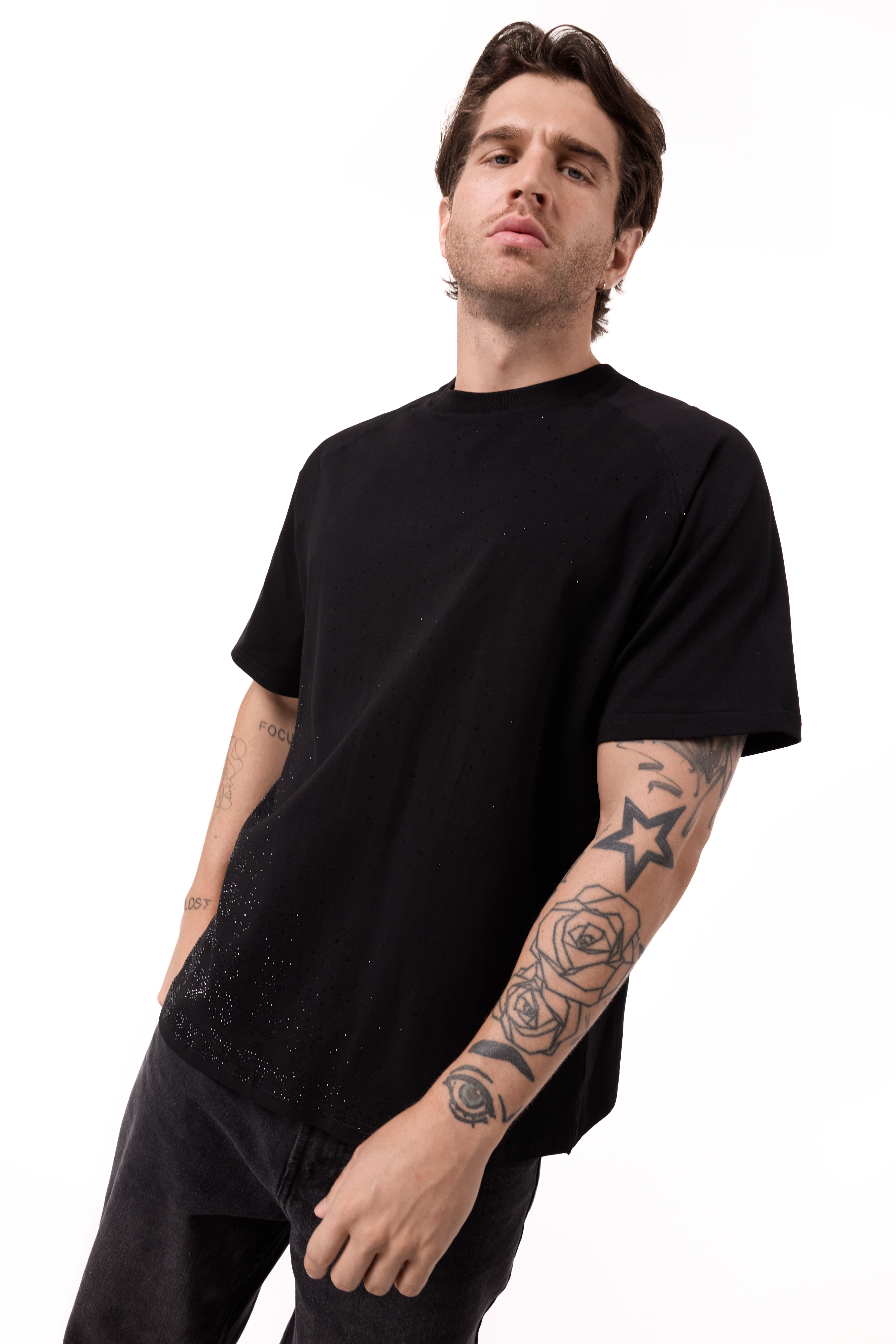 Twinkle T-Shirt Black with Black gems