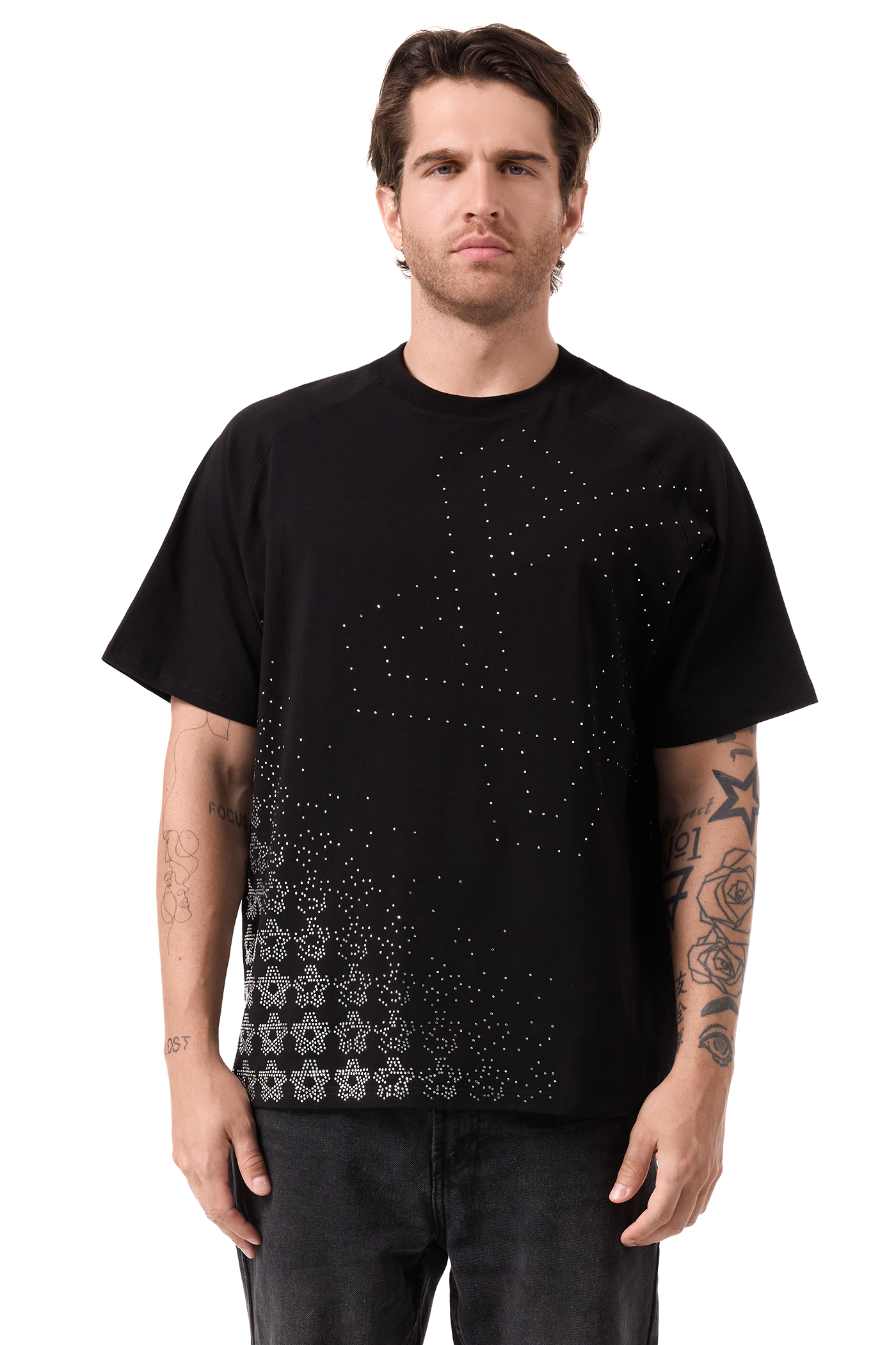 Twinkle T-Shirt Black with White gems