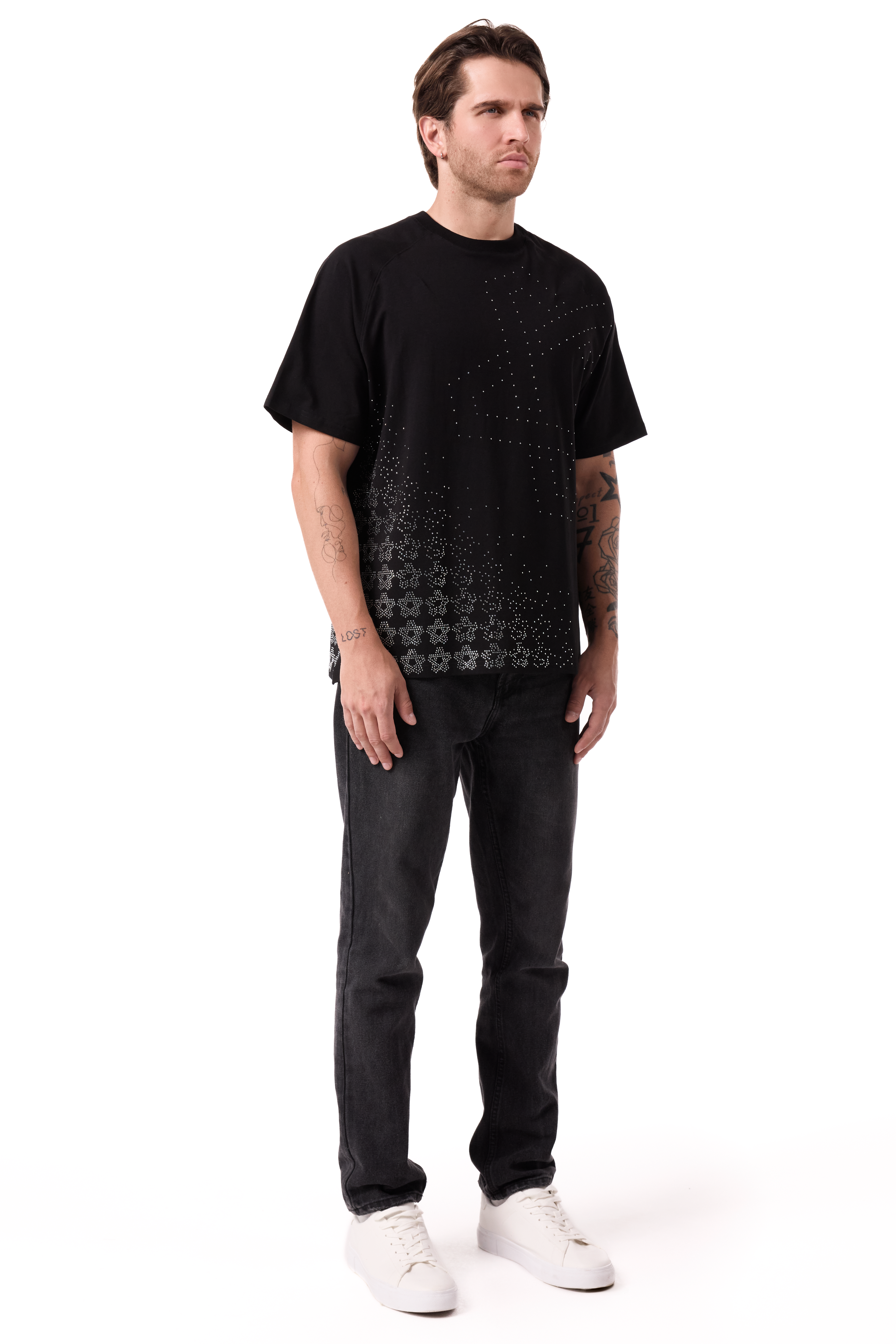 Twinkle T-Shirt Black with White gems